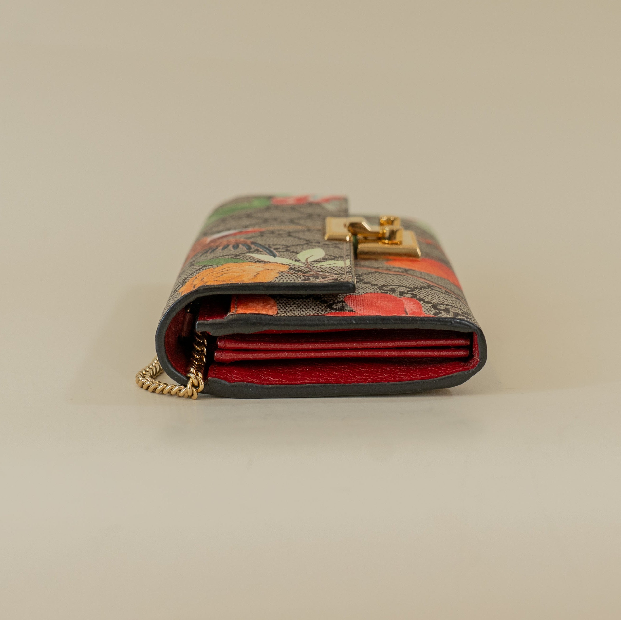 PRE-OWNEDD GG Supreme Tian Padlock Wallet on Chain Shoulder Bag