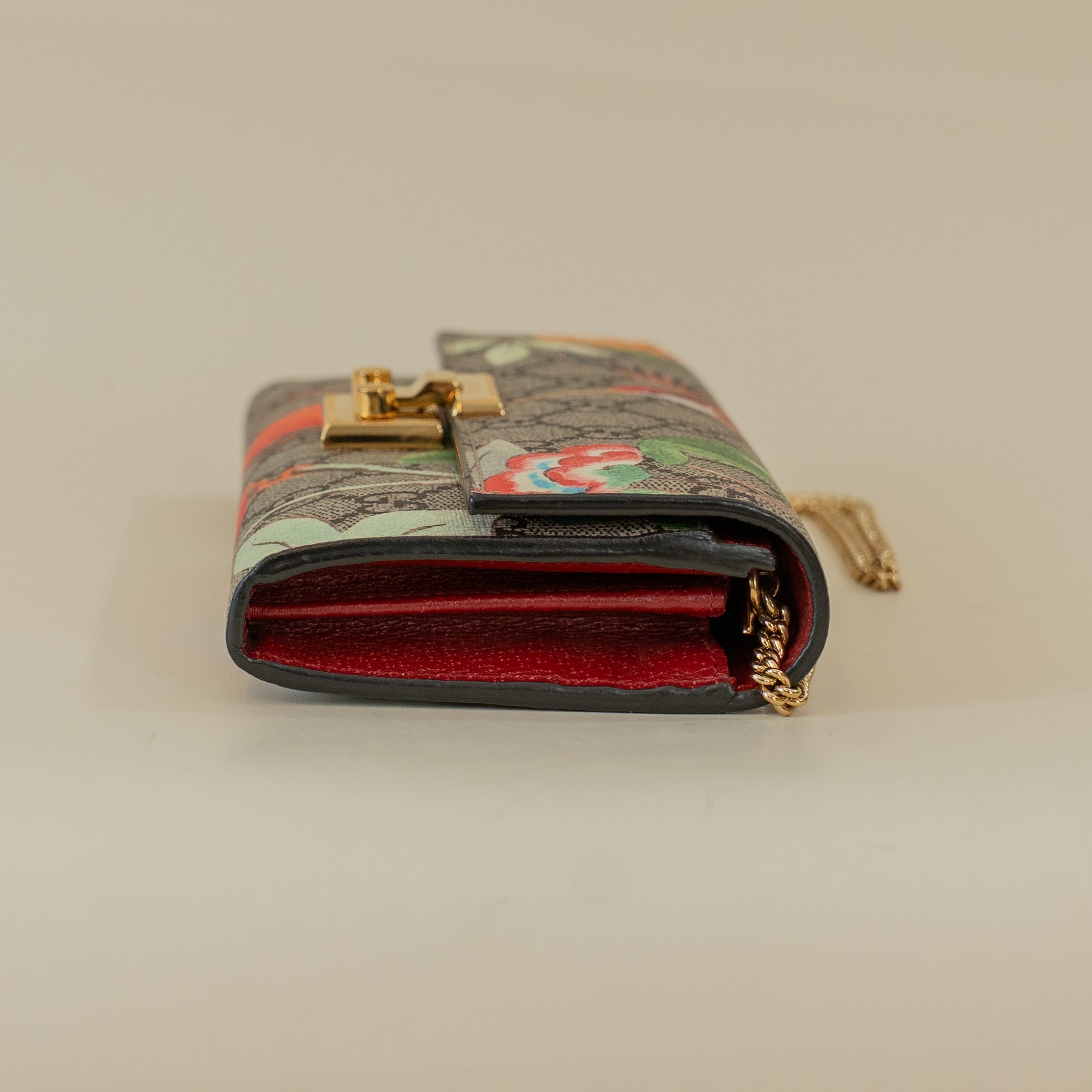 PRE-OWNEDD GG Supreme Tian Padlock Wallet on Chain Shoulder Bag