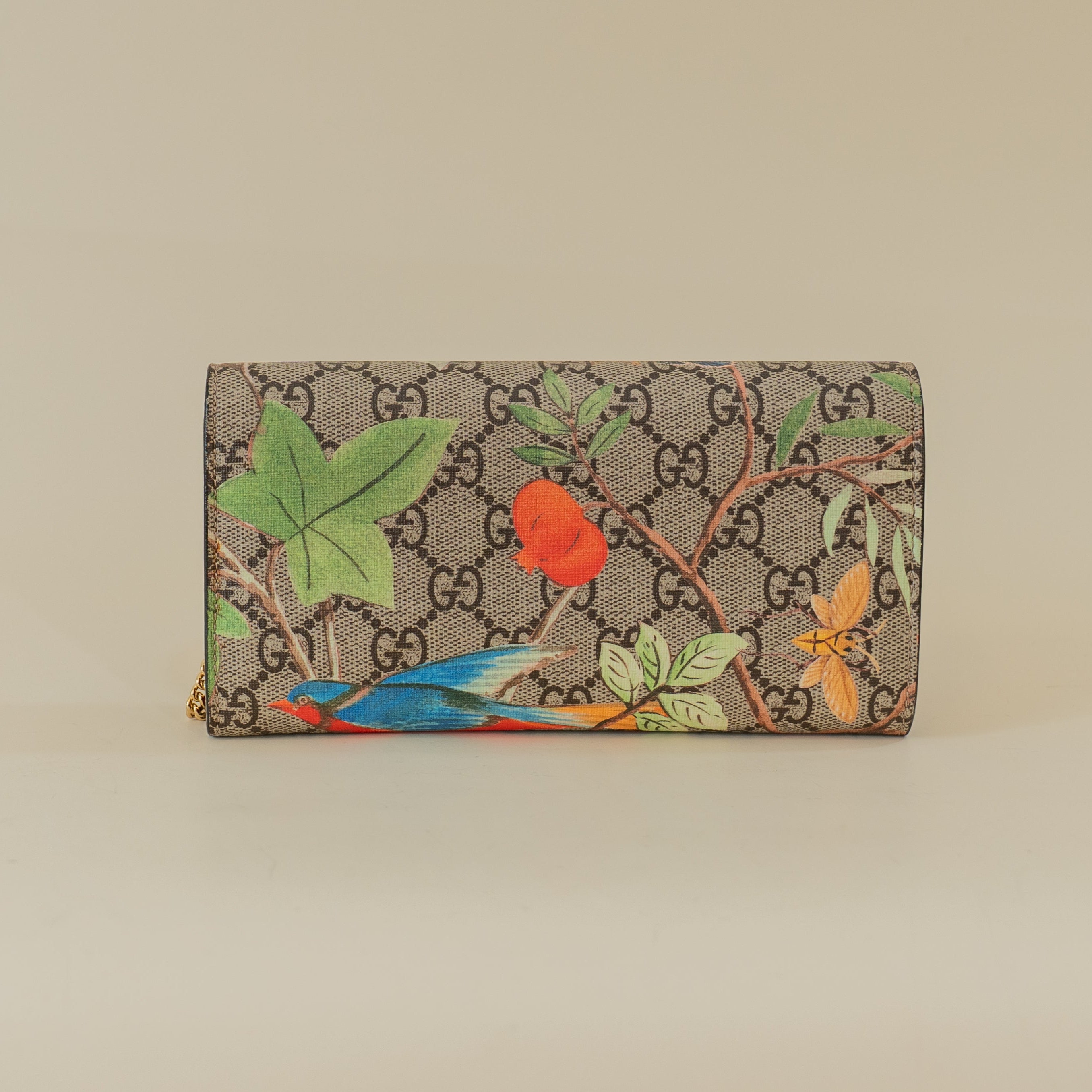 PRE-OWNEDD GG Supreme Tian Padlock Wallet on Chain Shoulder Bag