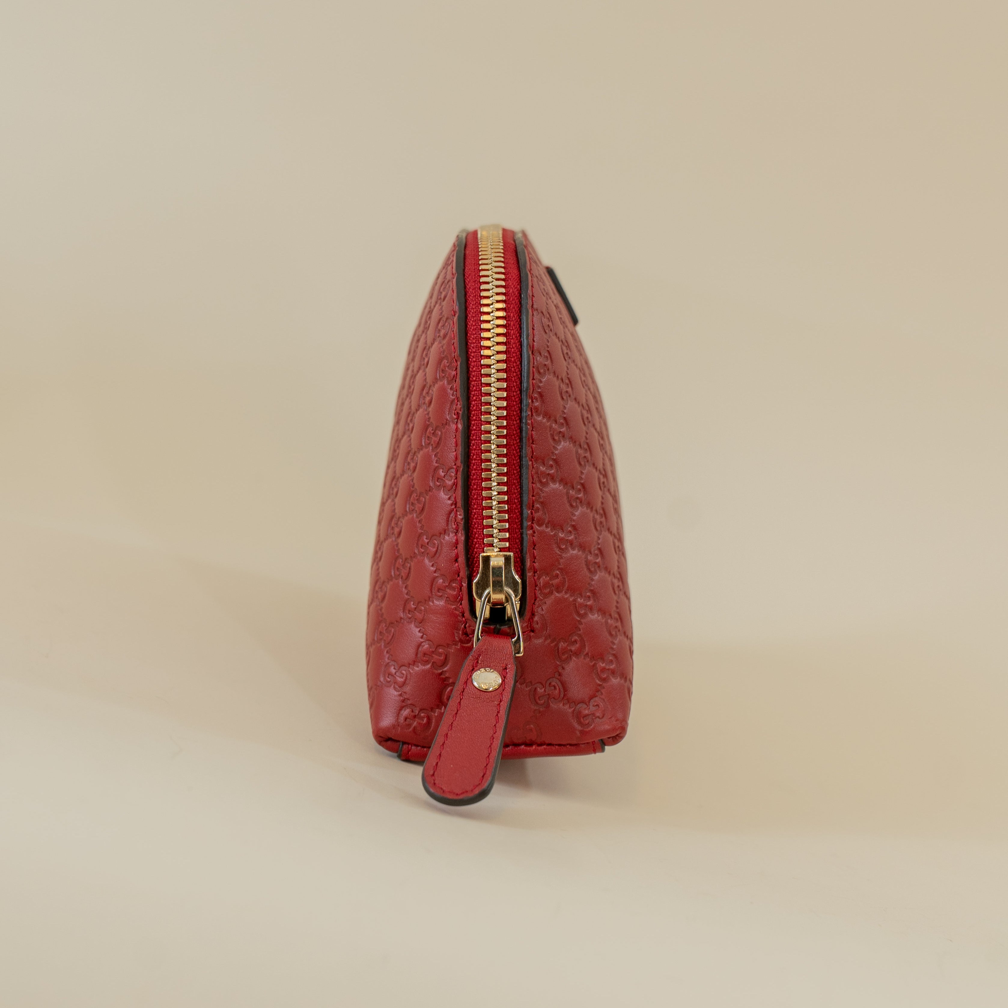 PRE-OWNED Red Microguccissima GG Cosmetic Case