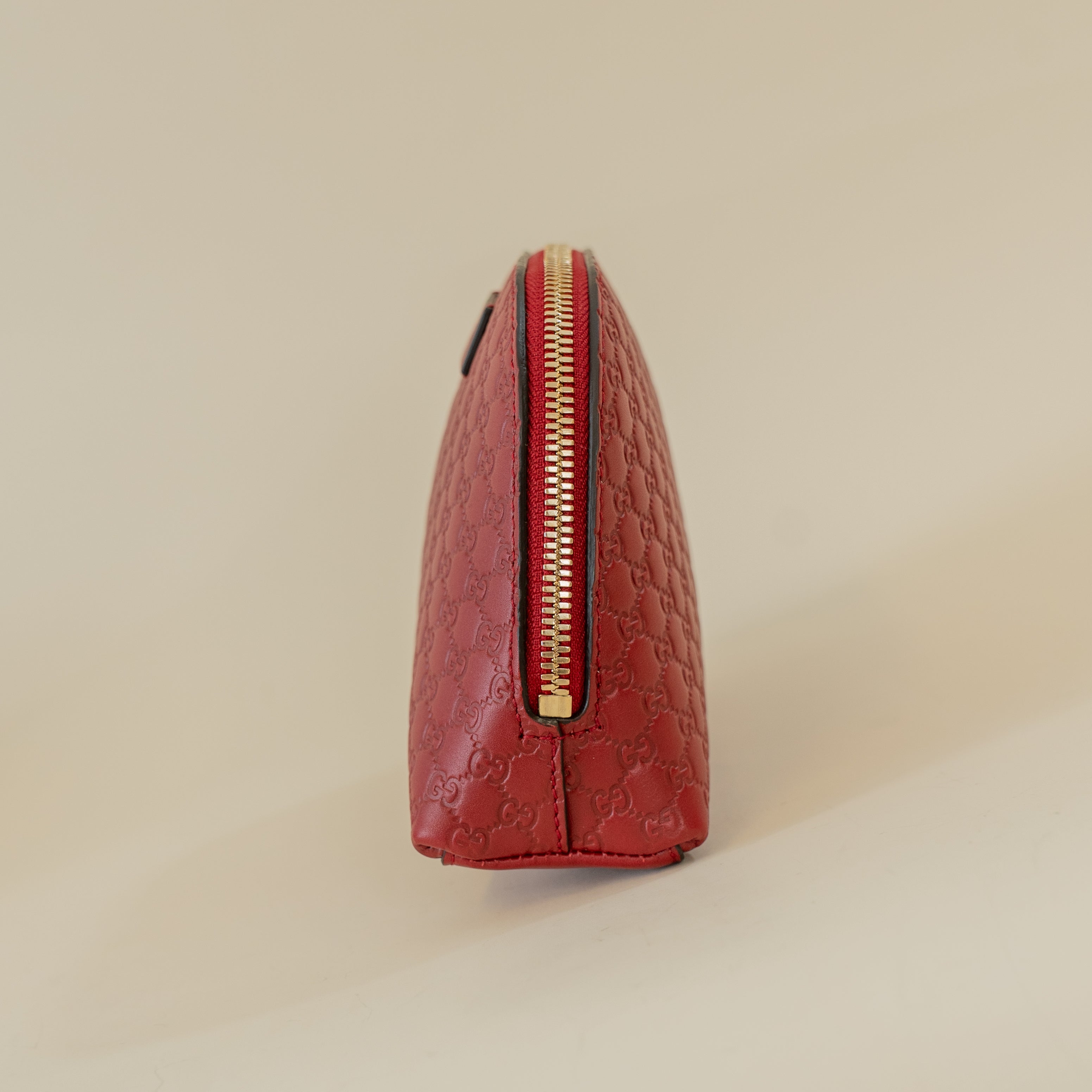 PRE-OWNED Red Microguccissima GG Cosmetic Case
