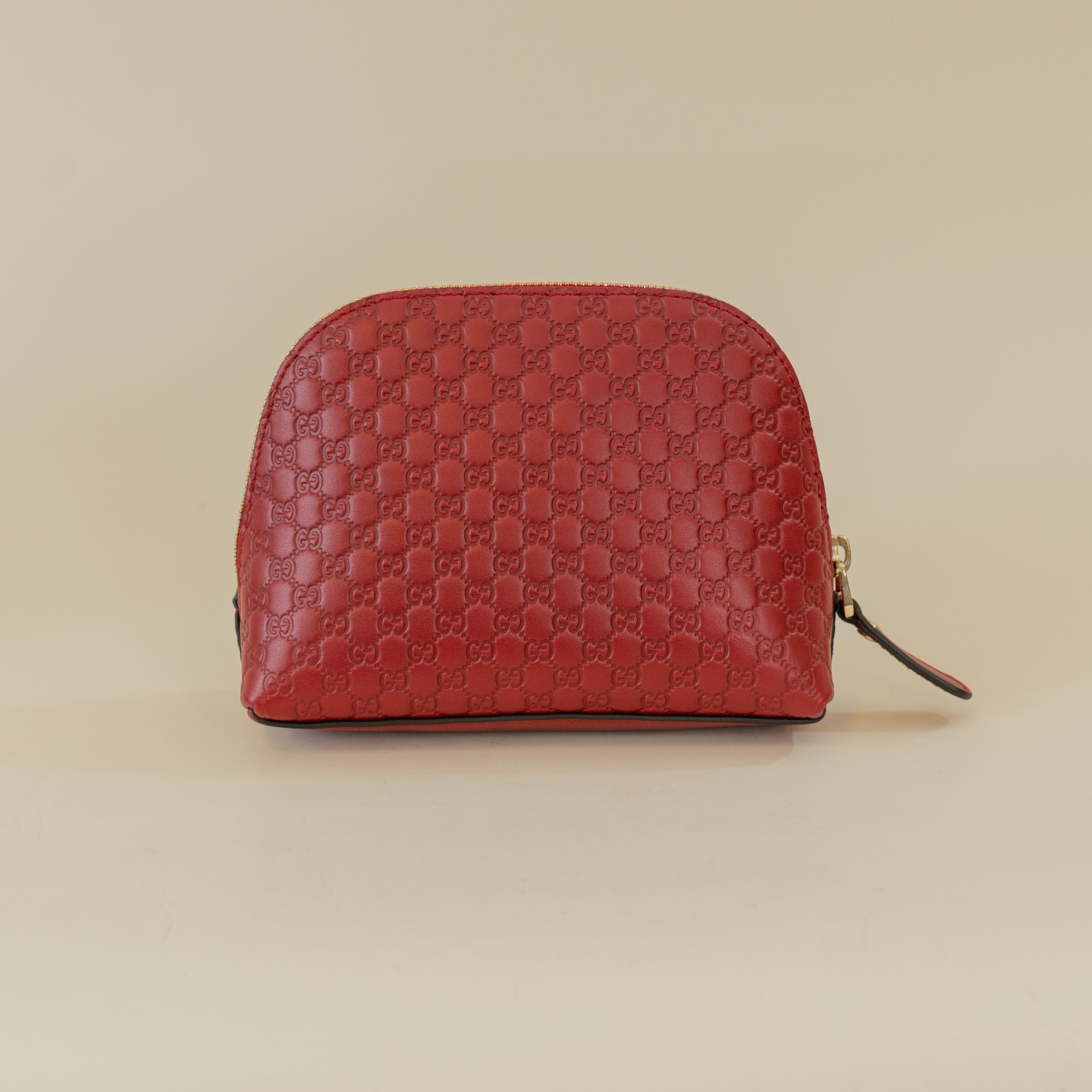 PRE-OWNED Red Microguccissima GG Cosmetic Case