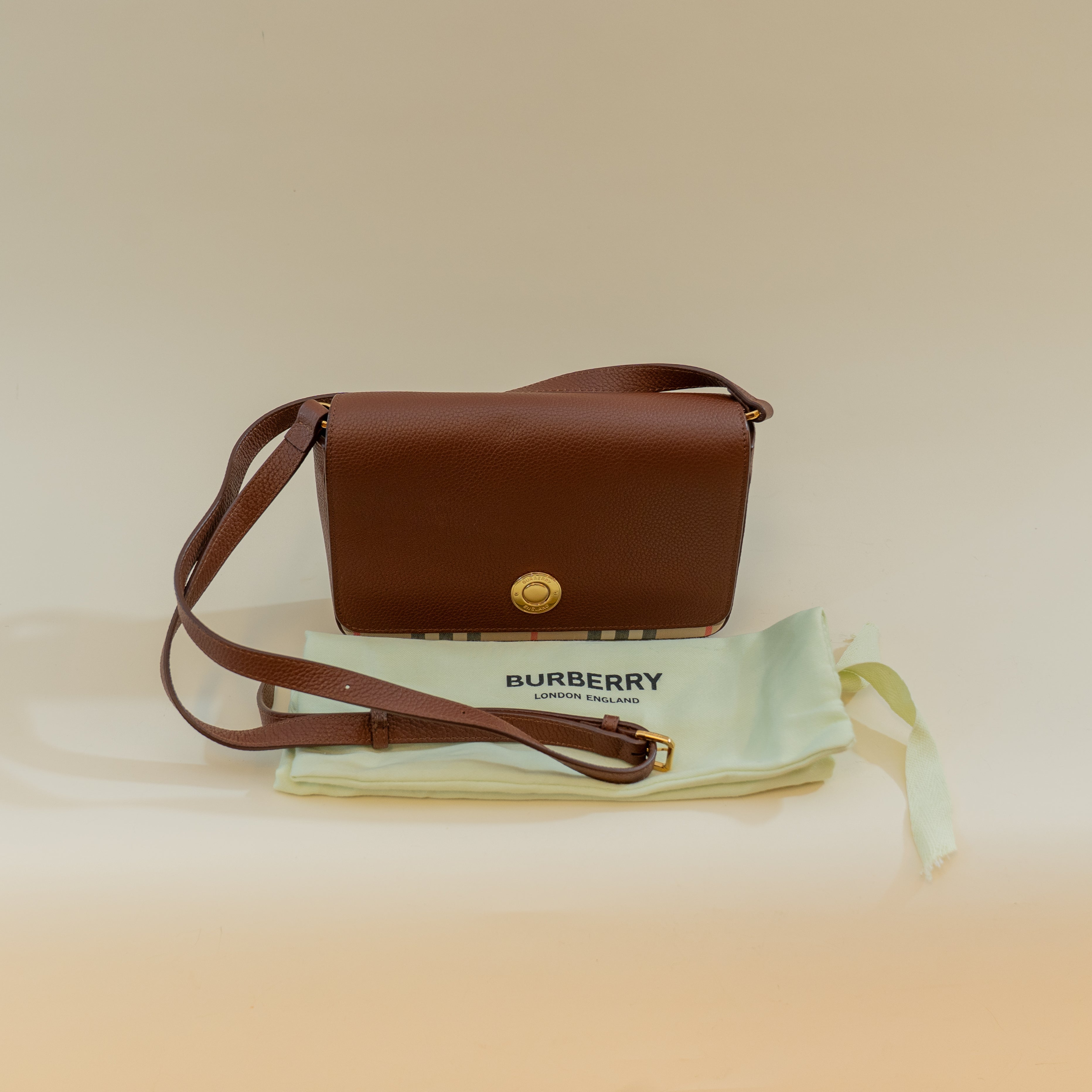 PRE-OWNED Calfskin Vintage Check New Hampshire Shoulder Bag Archive