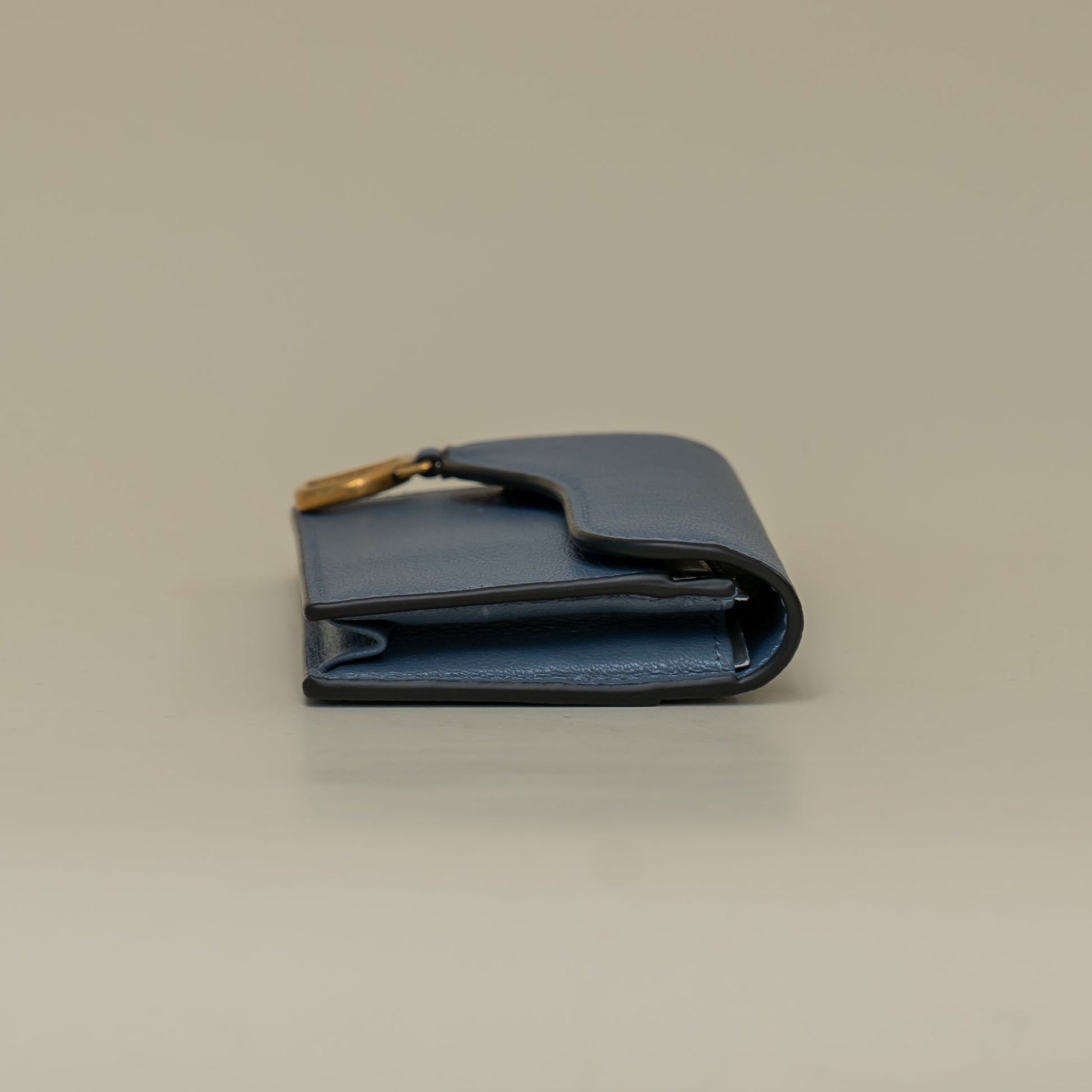 PRE-OWNED Blue Saddle Card Holder