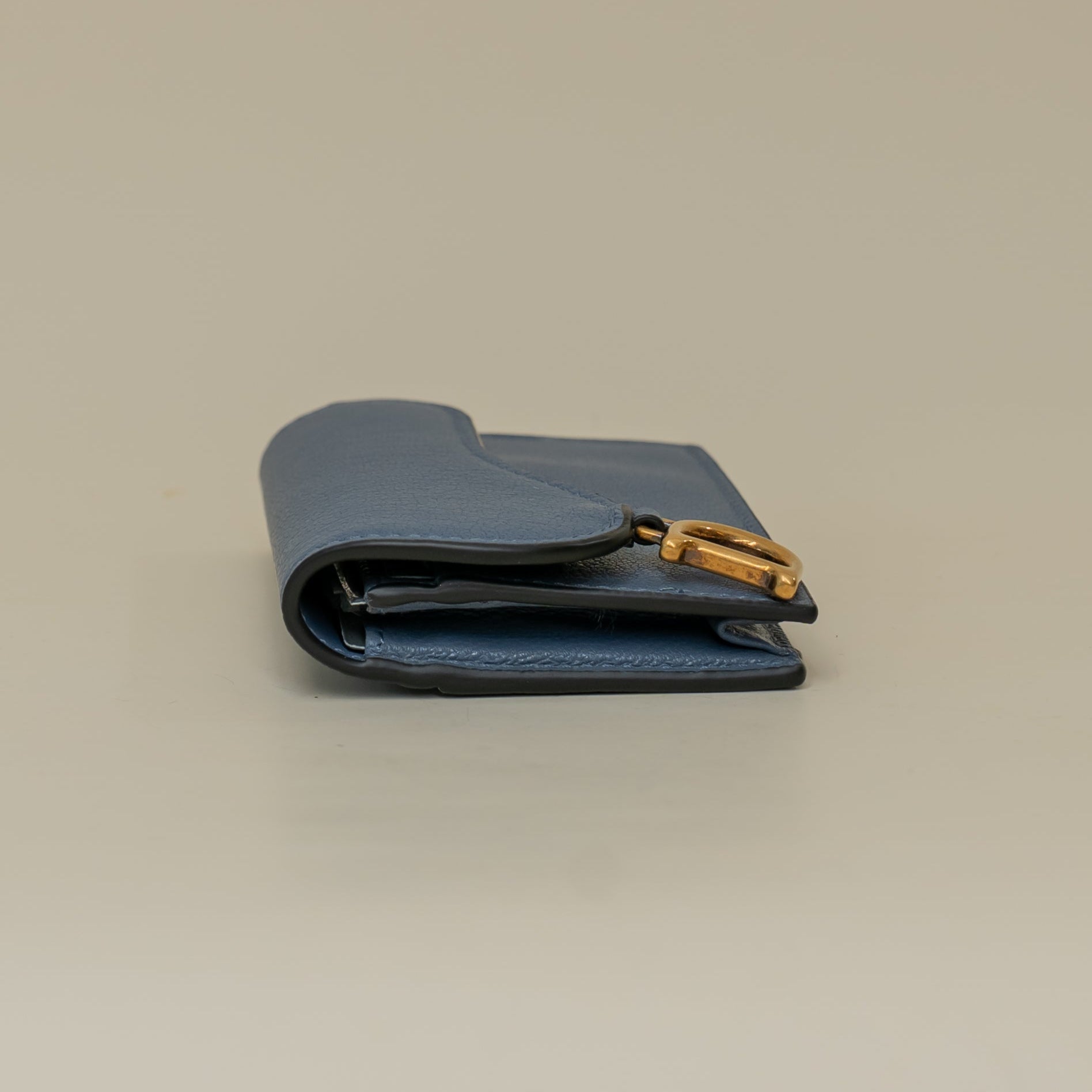 PRE-OWNED Blue Saddle Card Holder