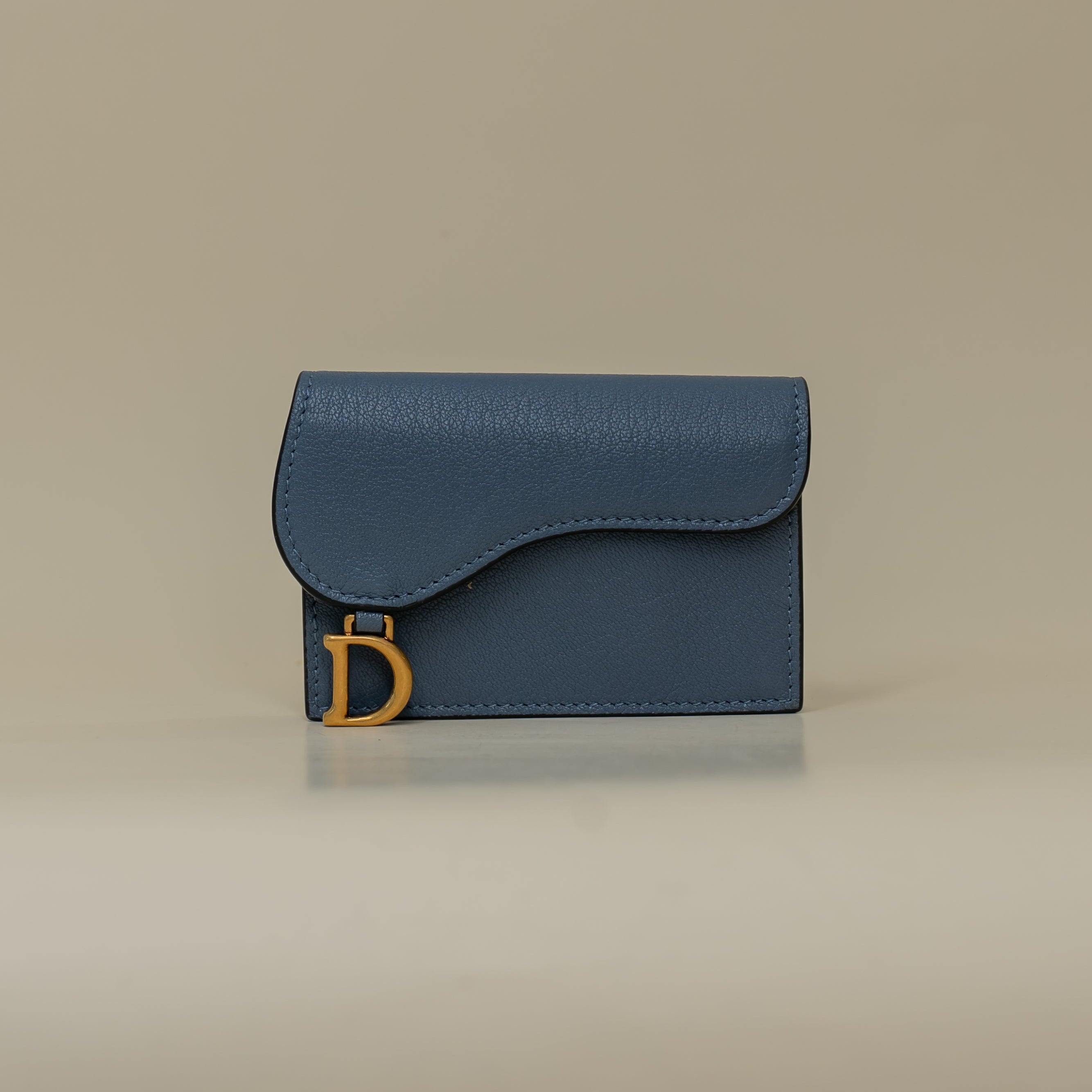 PRE-OWNED Blue Saddle Card Holder