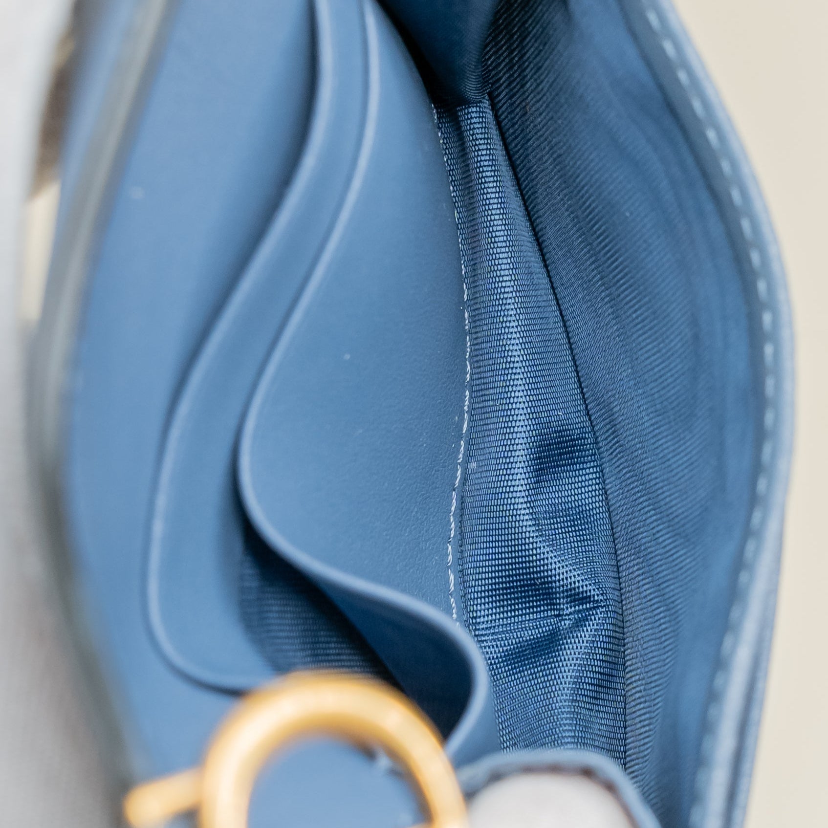 PRE-OWNED Blue Saddle Card Holder