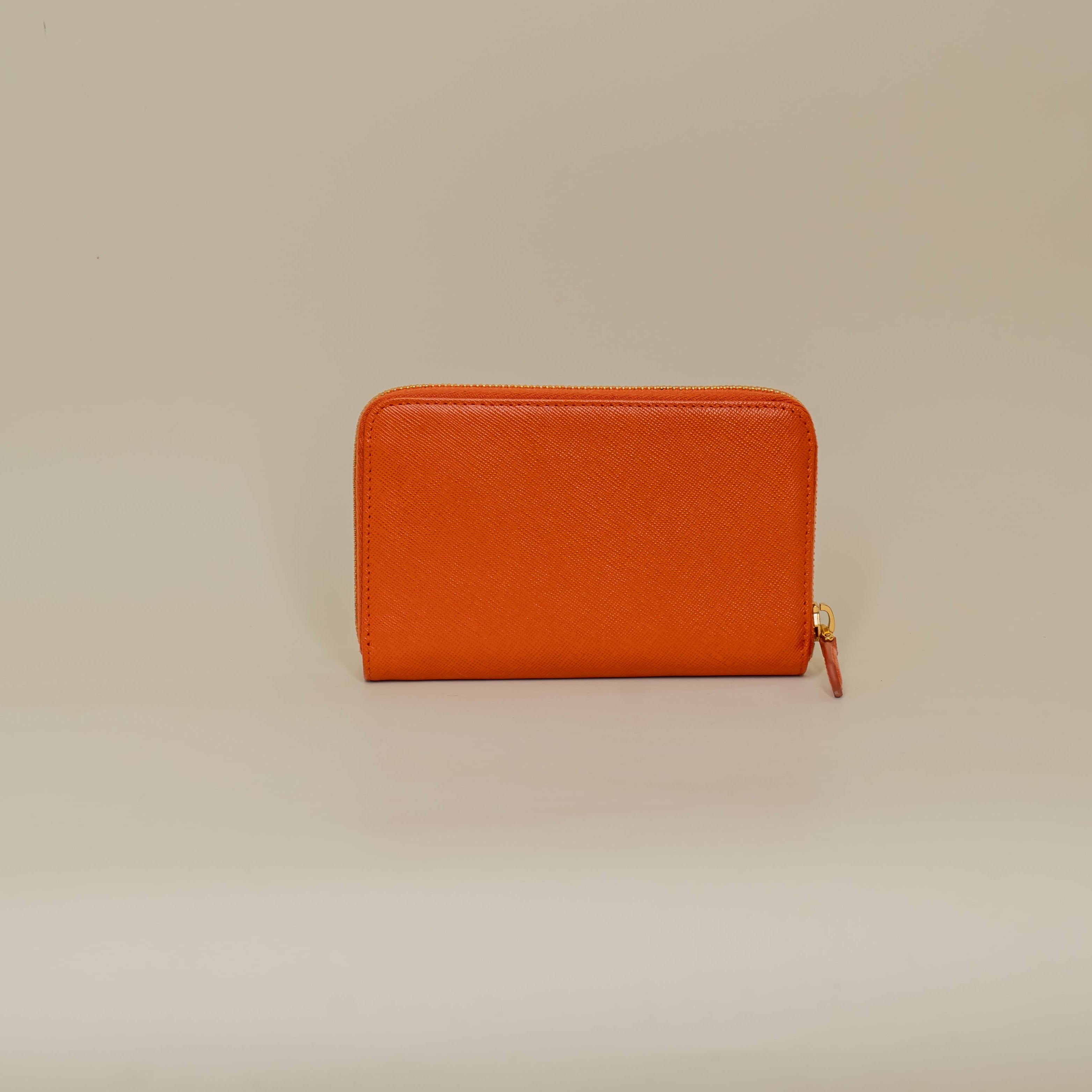 PRADA - Saffiano Short Wallet Orange