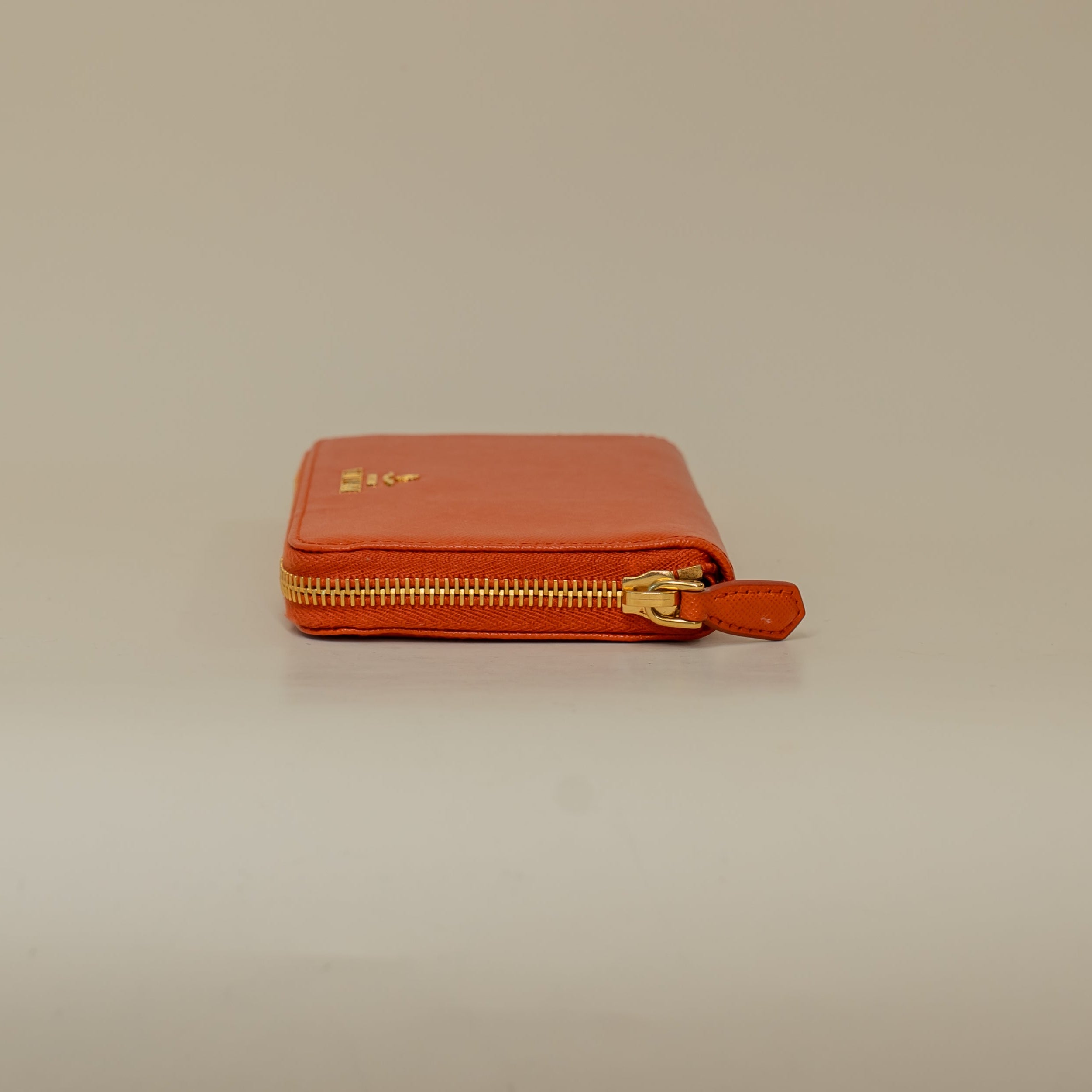 PRADA - Saffiano Short Wallet Orange