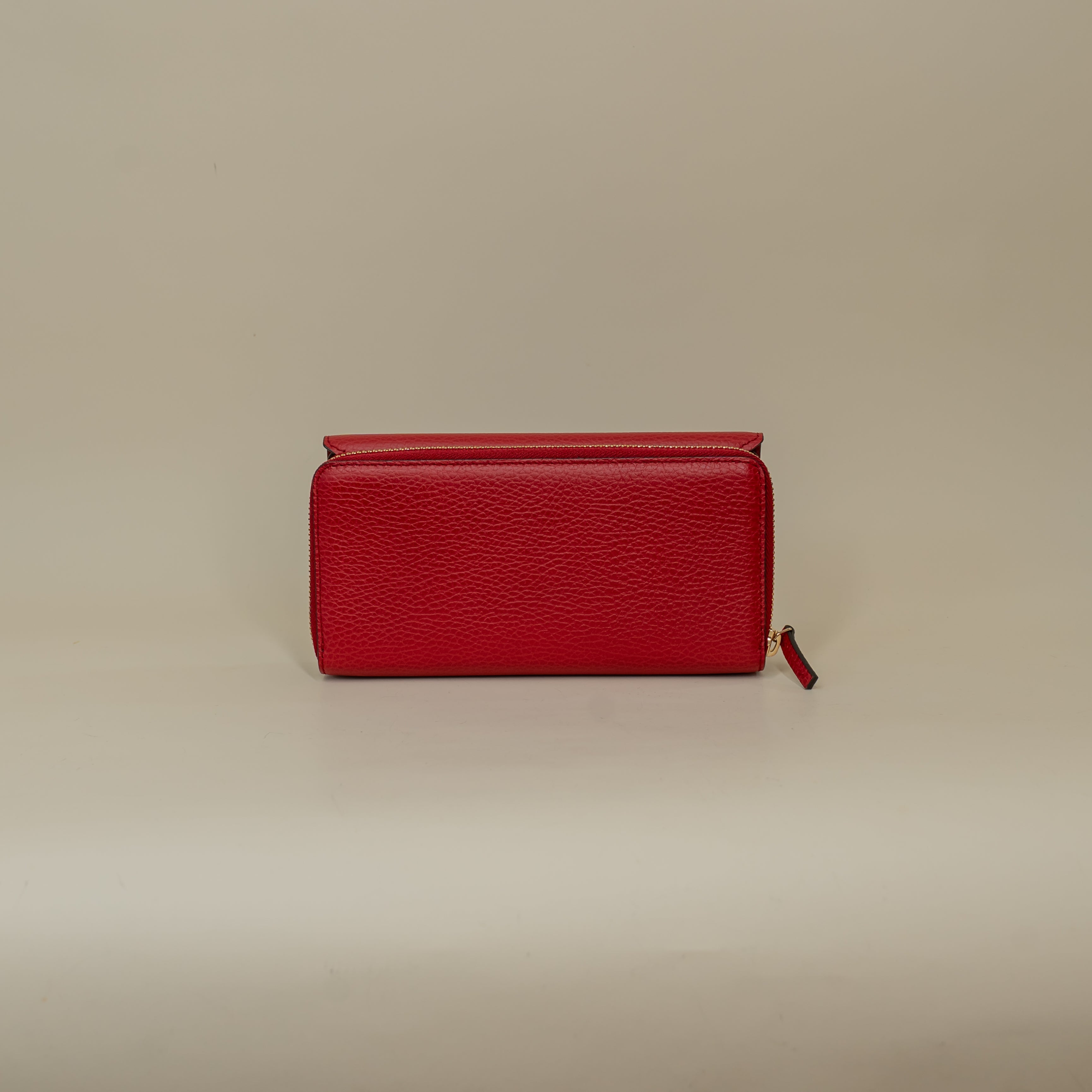 PRE-OWNED Calfskin Interlocking G French Wallet Red