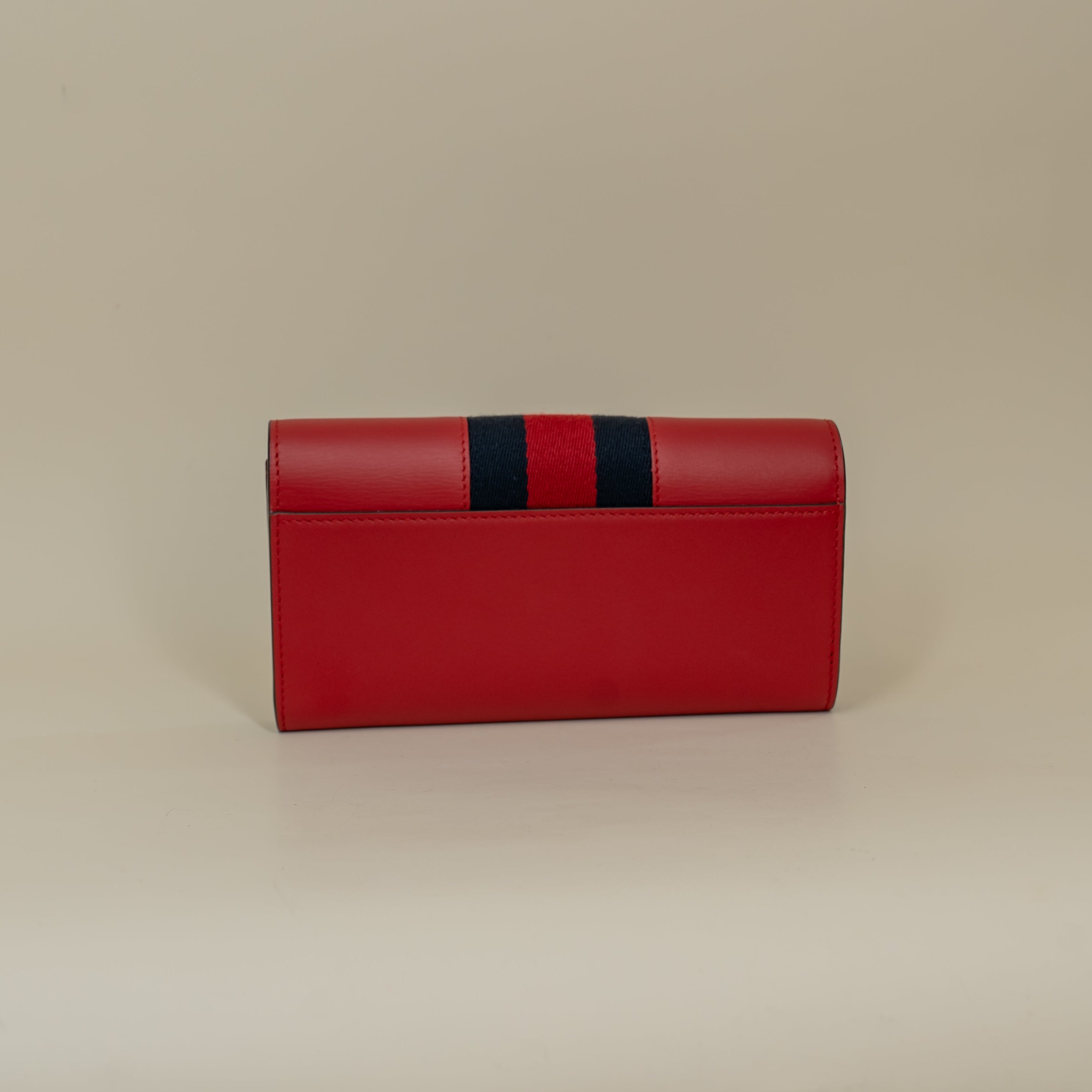 PRE-OWNED Calfskin Sylvie Continental Wallet Hibiscus Red