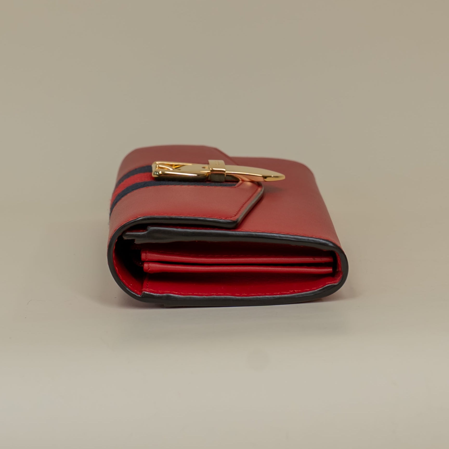 PRE-OWNED Calfskin Sylvie Continental Wallet Hibiscus Red