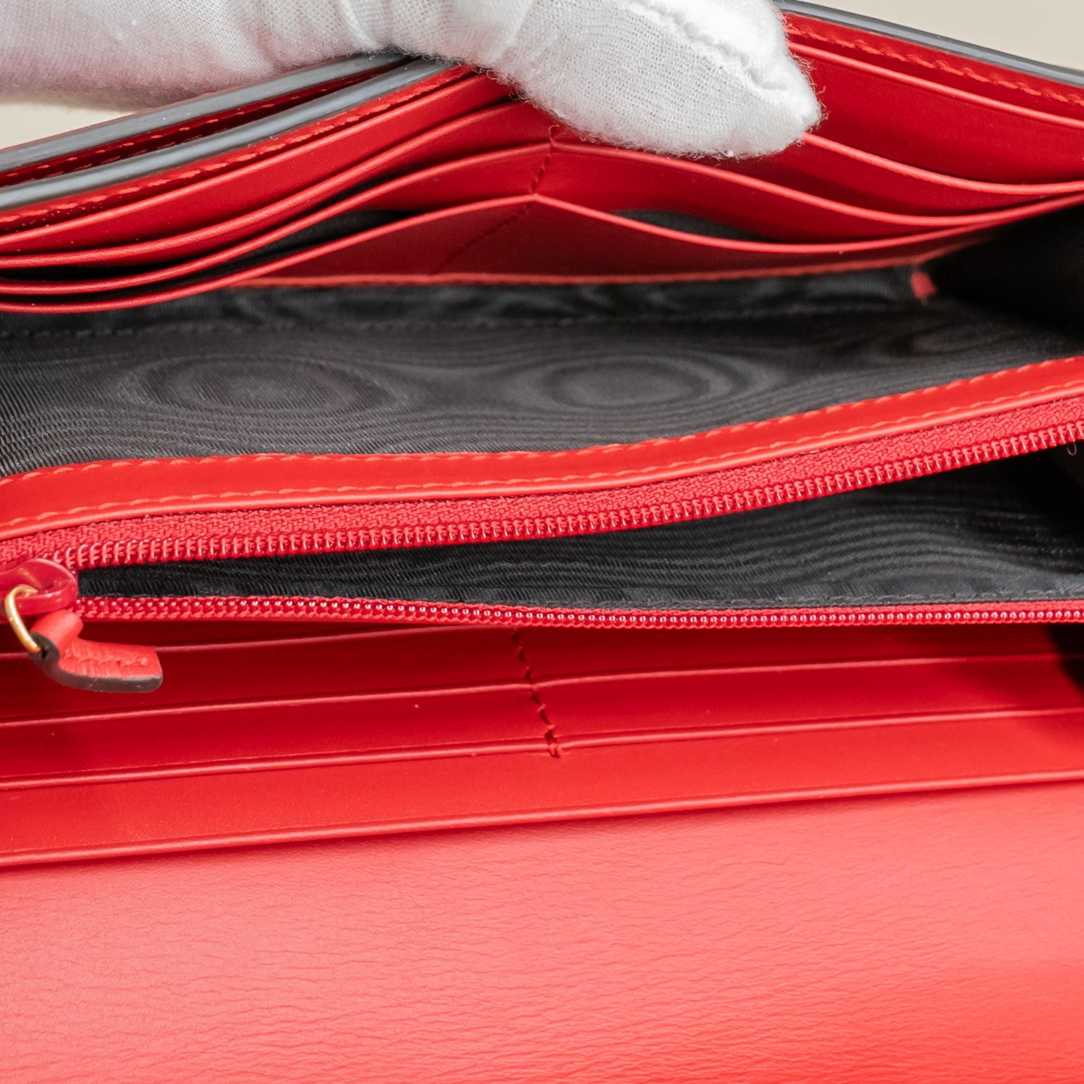 PRE-OWNED Calfskin Sylvie Continental Wallet Hibiscus Red