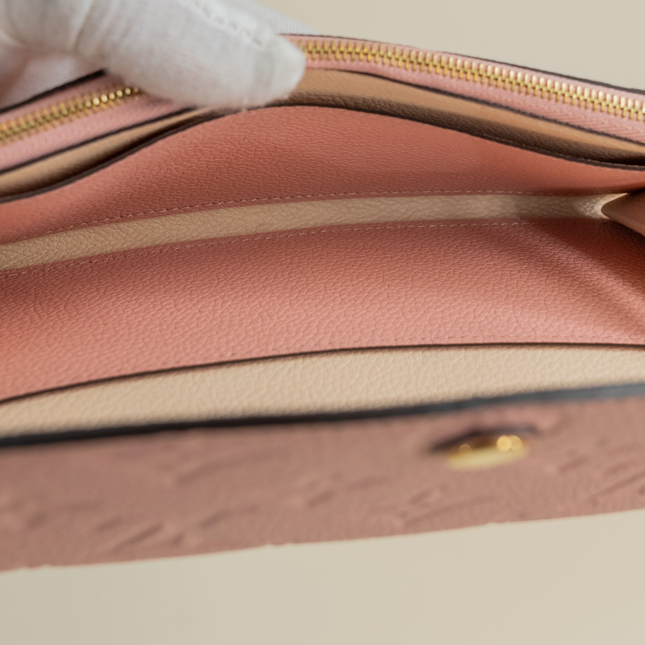 PRE-OWNED LV Empreinte Emilie Wallet Rose Poudre