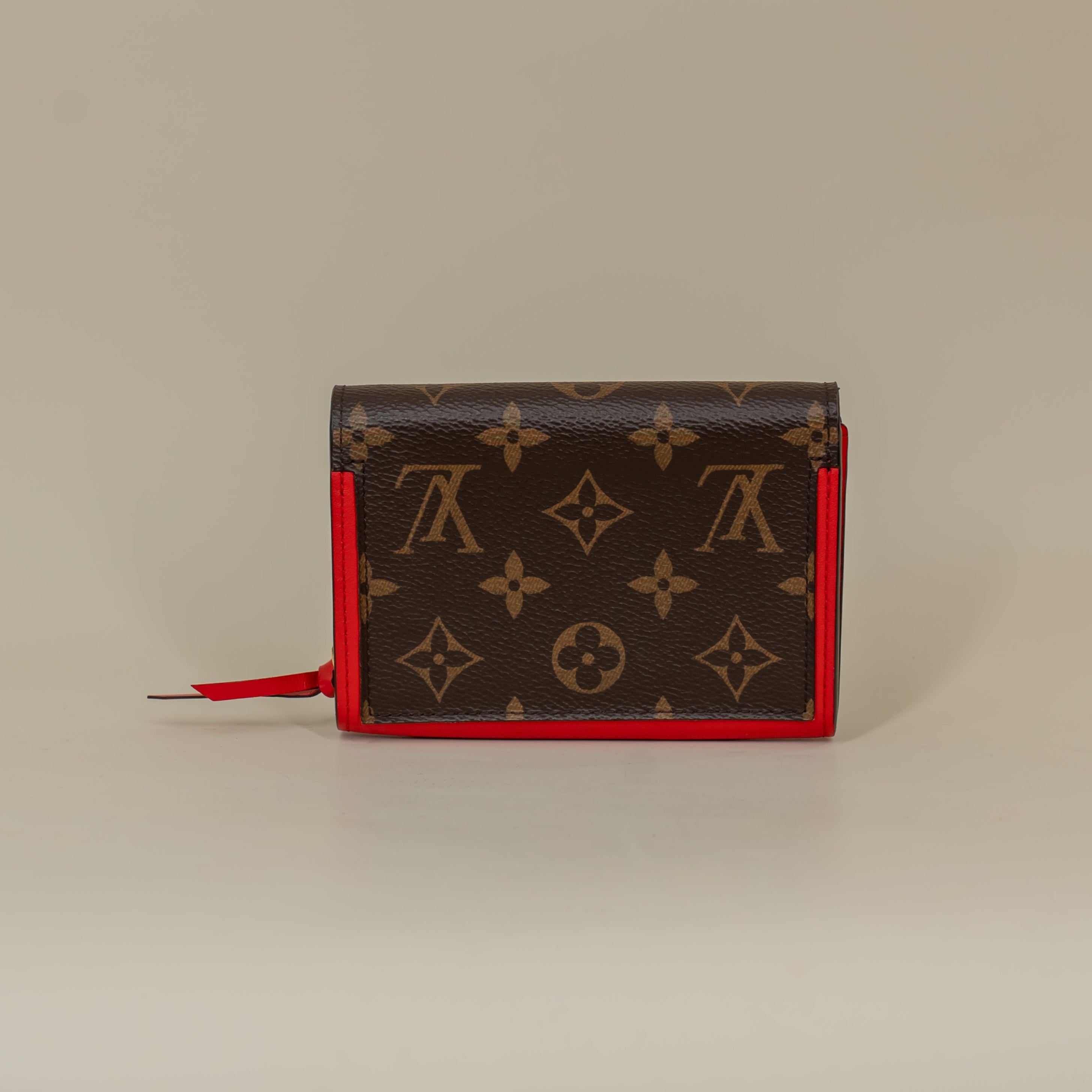 PRE-OWNED Monogram Flore Compact Wallet Coquelicot