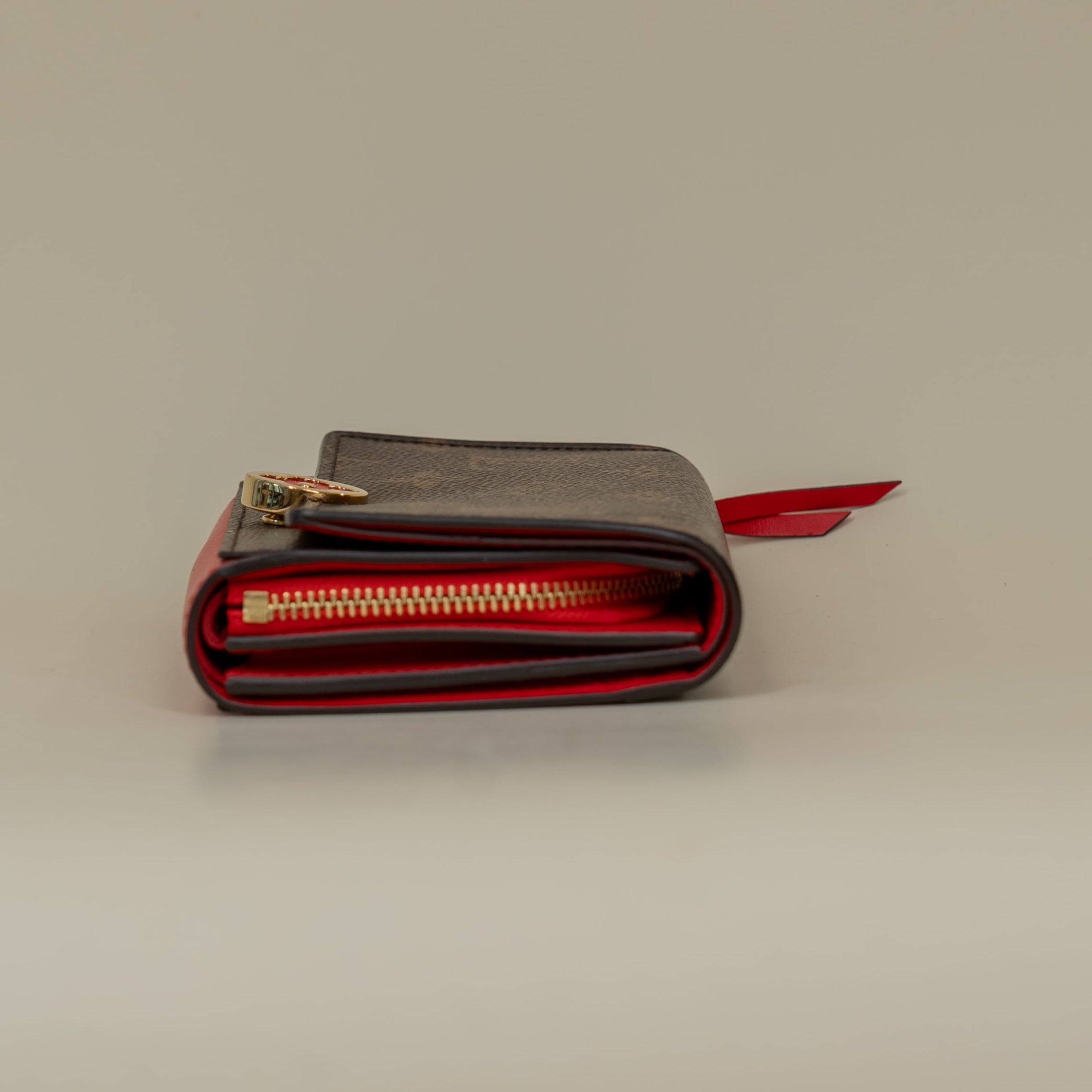 PRE-OWNED Monogram Flore Compact Wallet Coquelicot