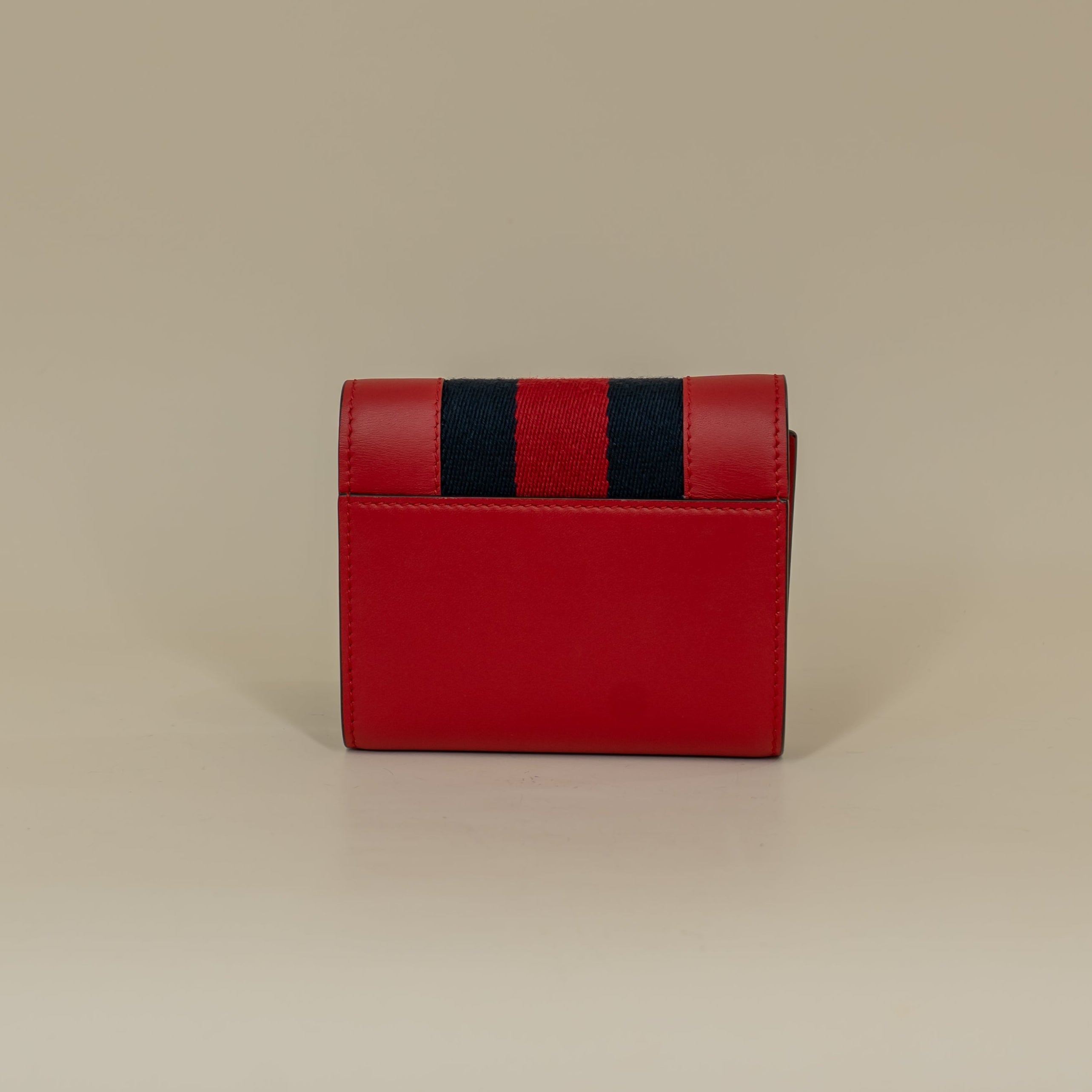 PRE-OWNED Calfskin Sylvie Wallet Hibiscus Red