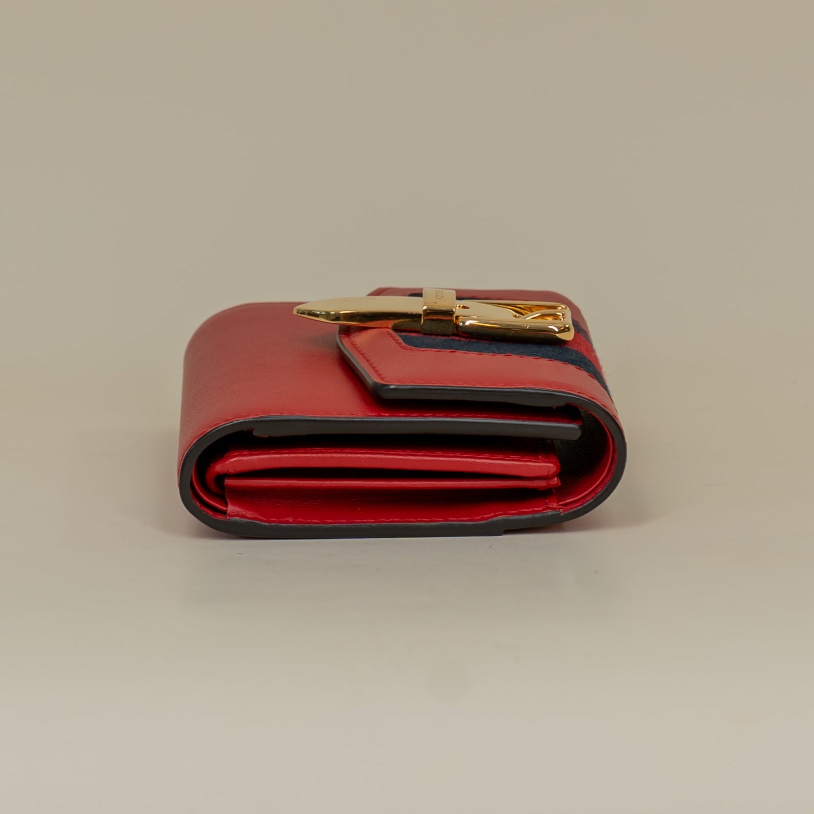 PRE-OWNED Calfskin Sylvie Wallet Hibiscus Red