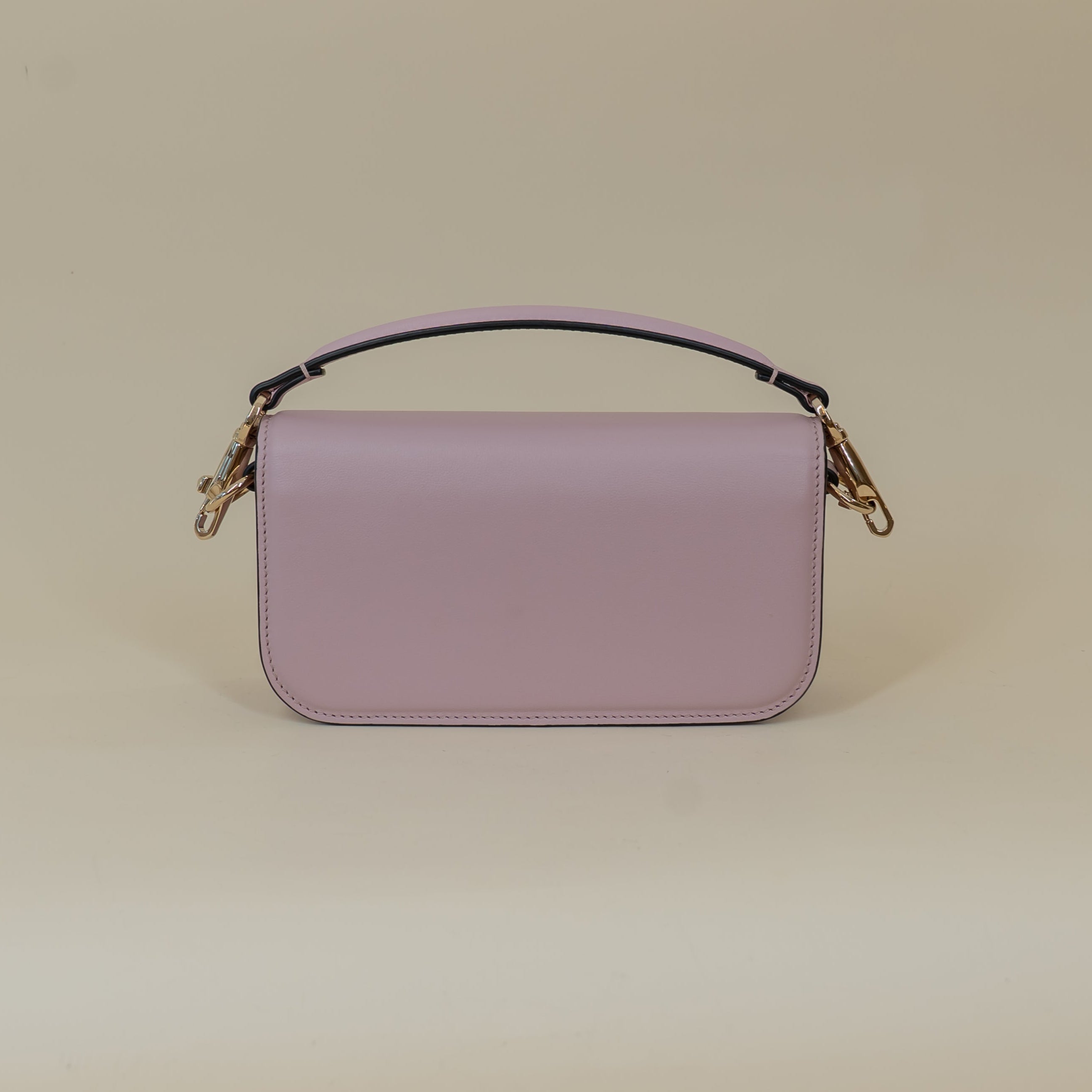 PRE-OWNED Calfskin Crystal Vlogo Small Loco Shoulder Bag Rose Cannelle