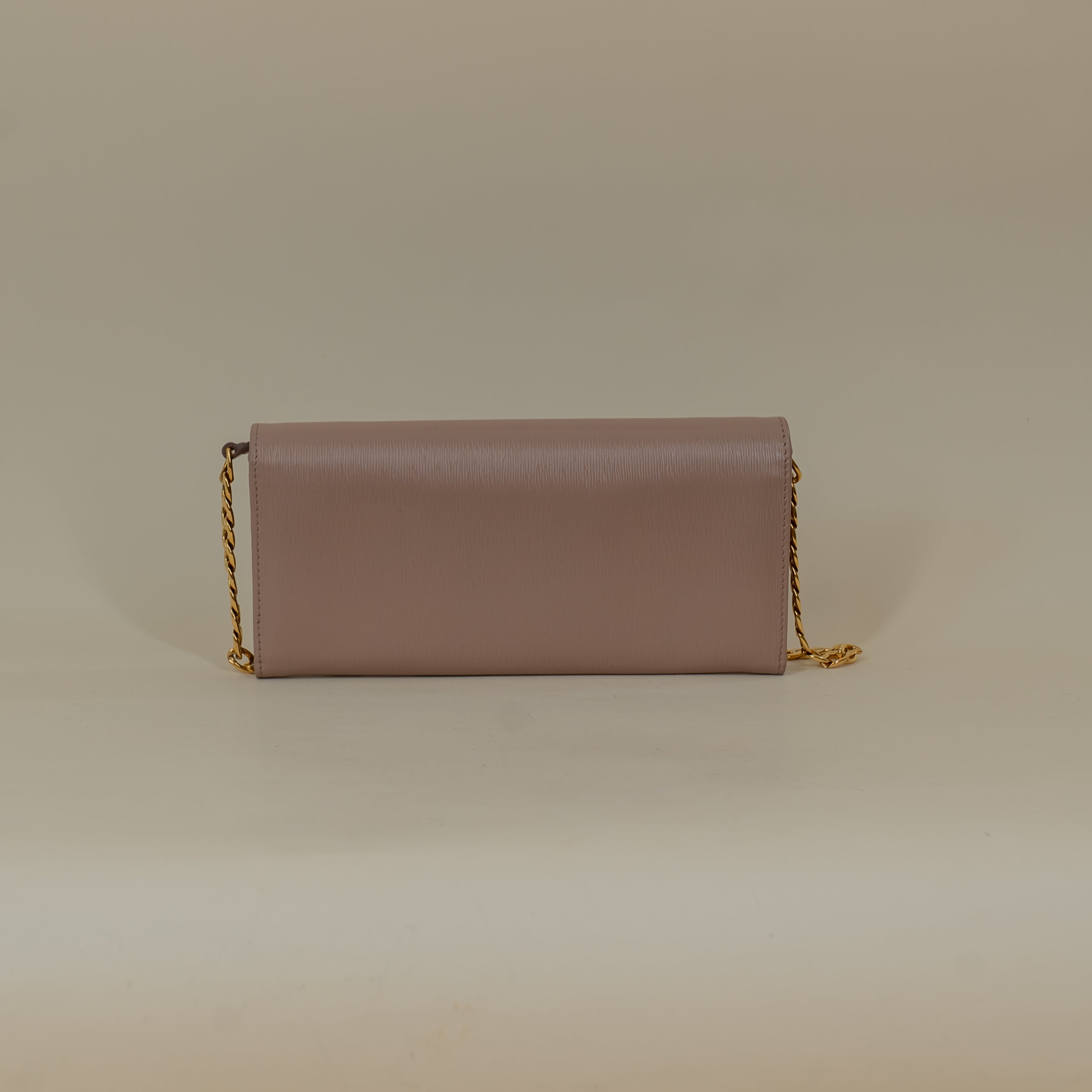 PRADA - Vitello Move Metal Oro Chain Wallet Cipria