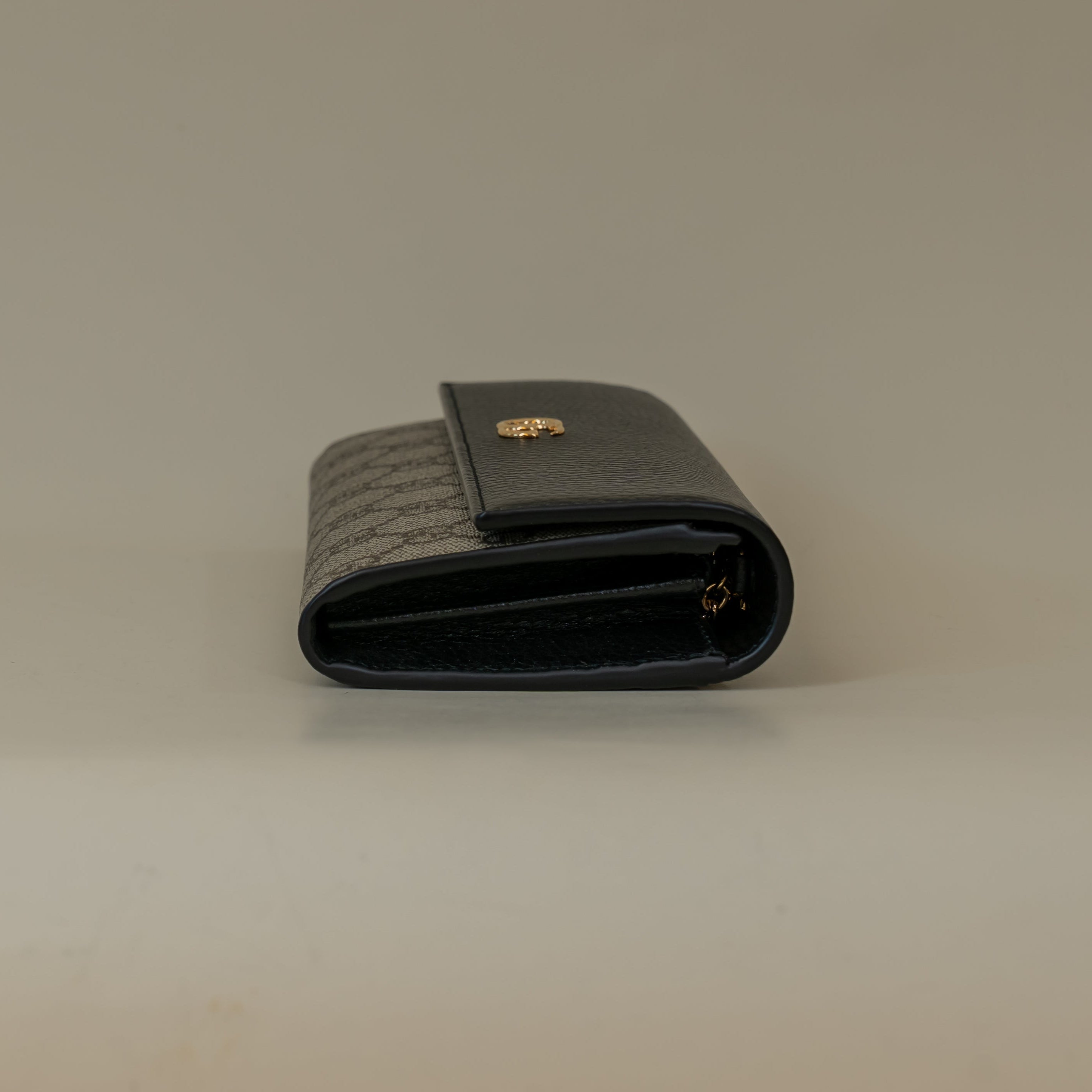 PRE-OWNED GG Dollar Calfskin Supreme Monogram Petite Marmont Wallet on a Chain