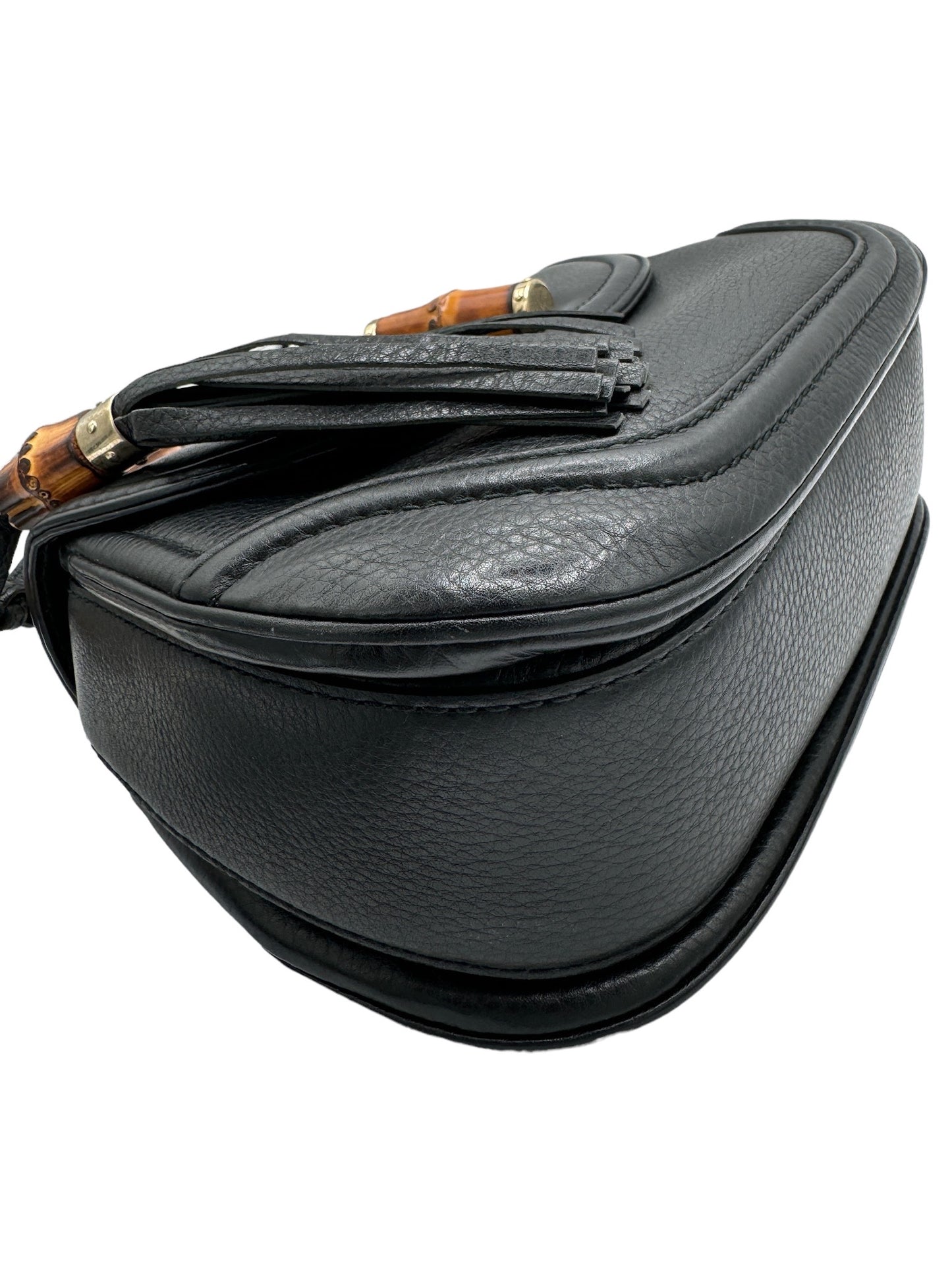 GUCCI - New Bamboo Handbag Black Leather