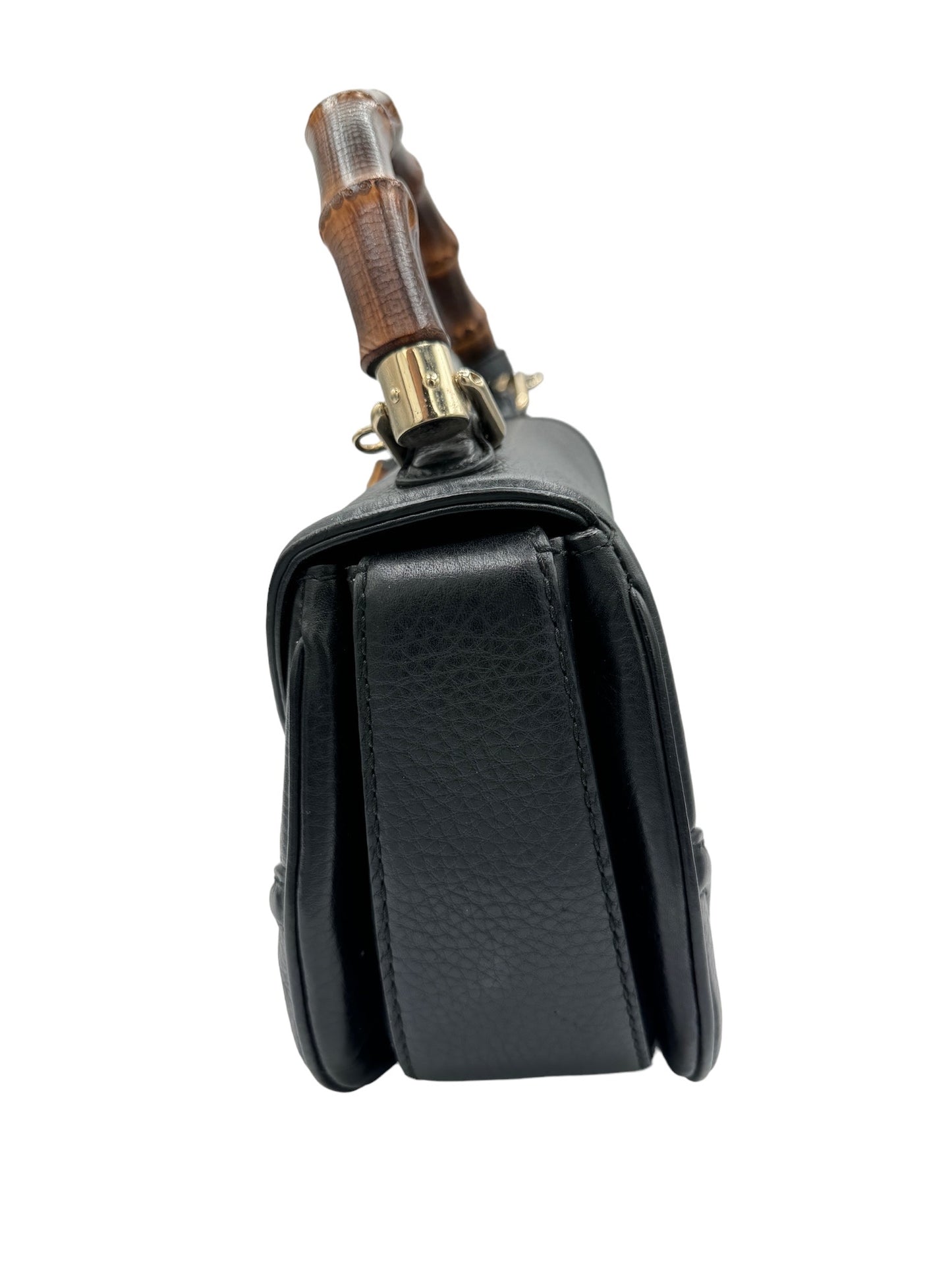 GUCCI - New Bamboo Handbag Black Leather