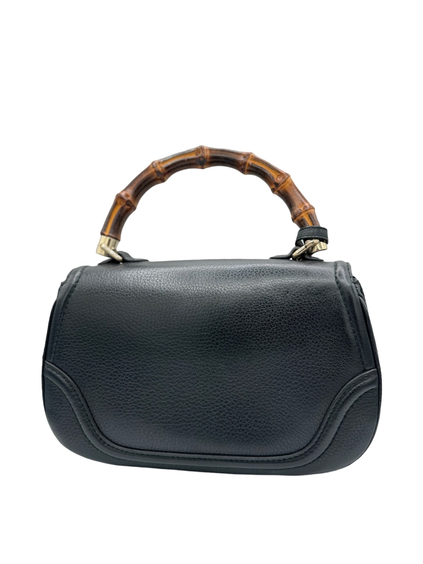 GUCCI - New Bamboo Handbag Black Leather