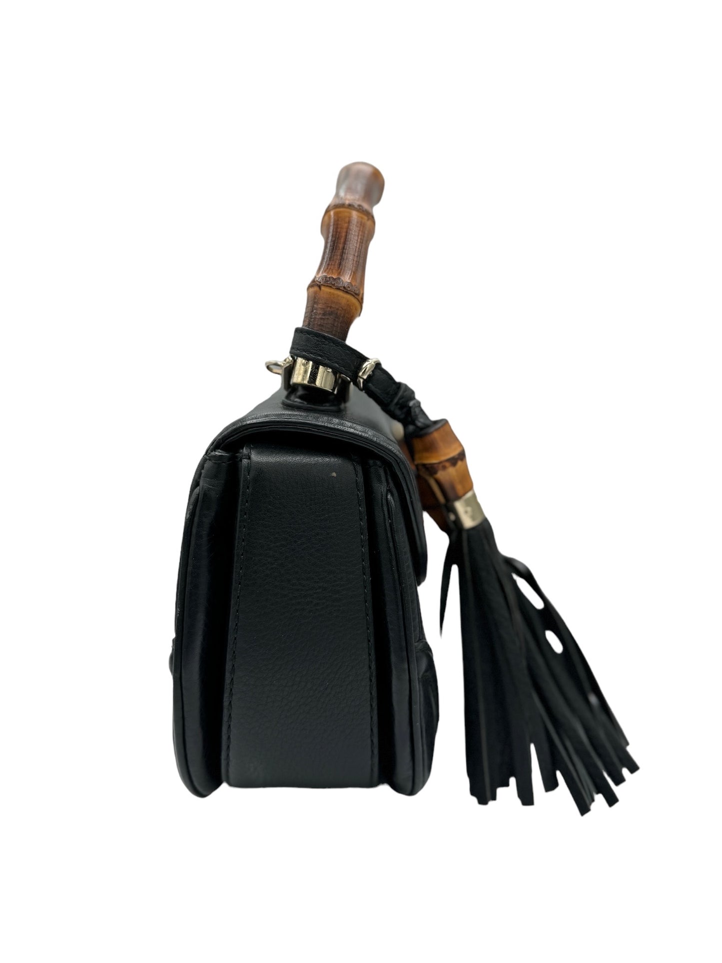 GUCCI - New Bamboo Handbag Black Leather