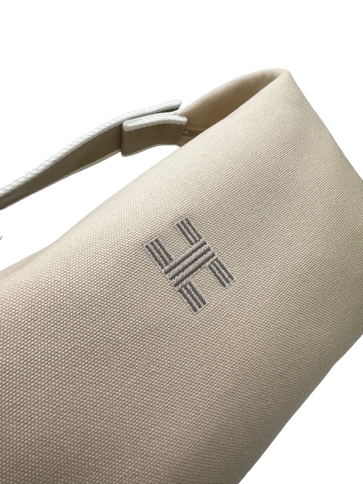 HERMES - Bride a Brac GM Handbag Beige Gray Beige White Canvas