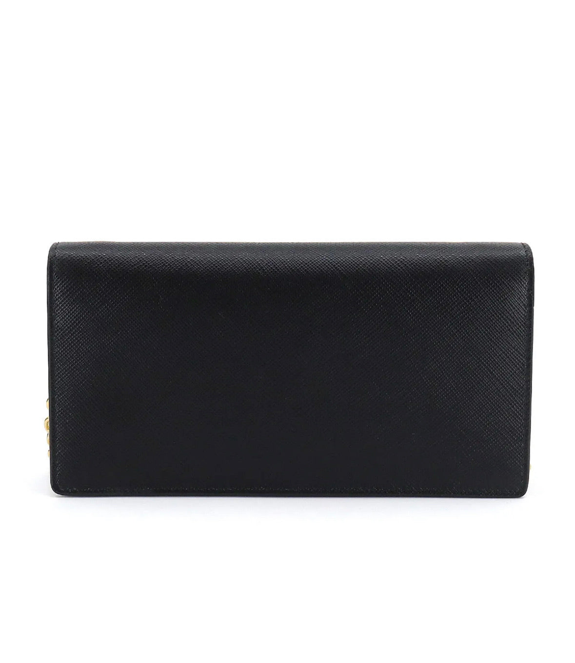 PRADA - Saffiano Black Leather Chain Wallet