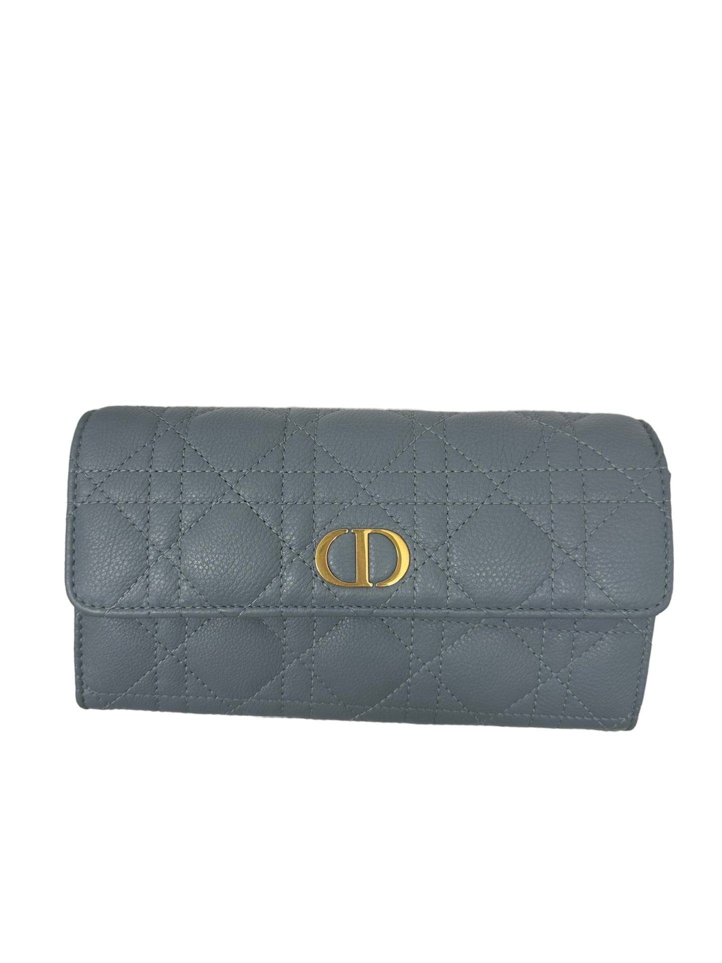 DIOR - Cloud Blue Supple Cannage Calfskin Caro Wallet