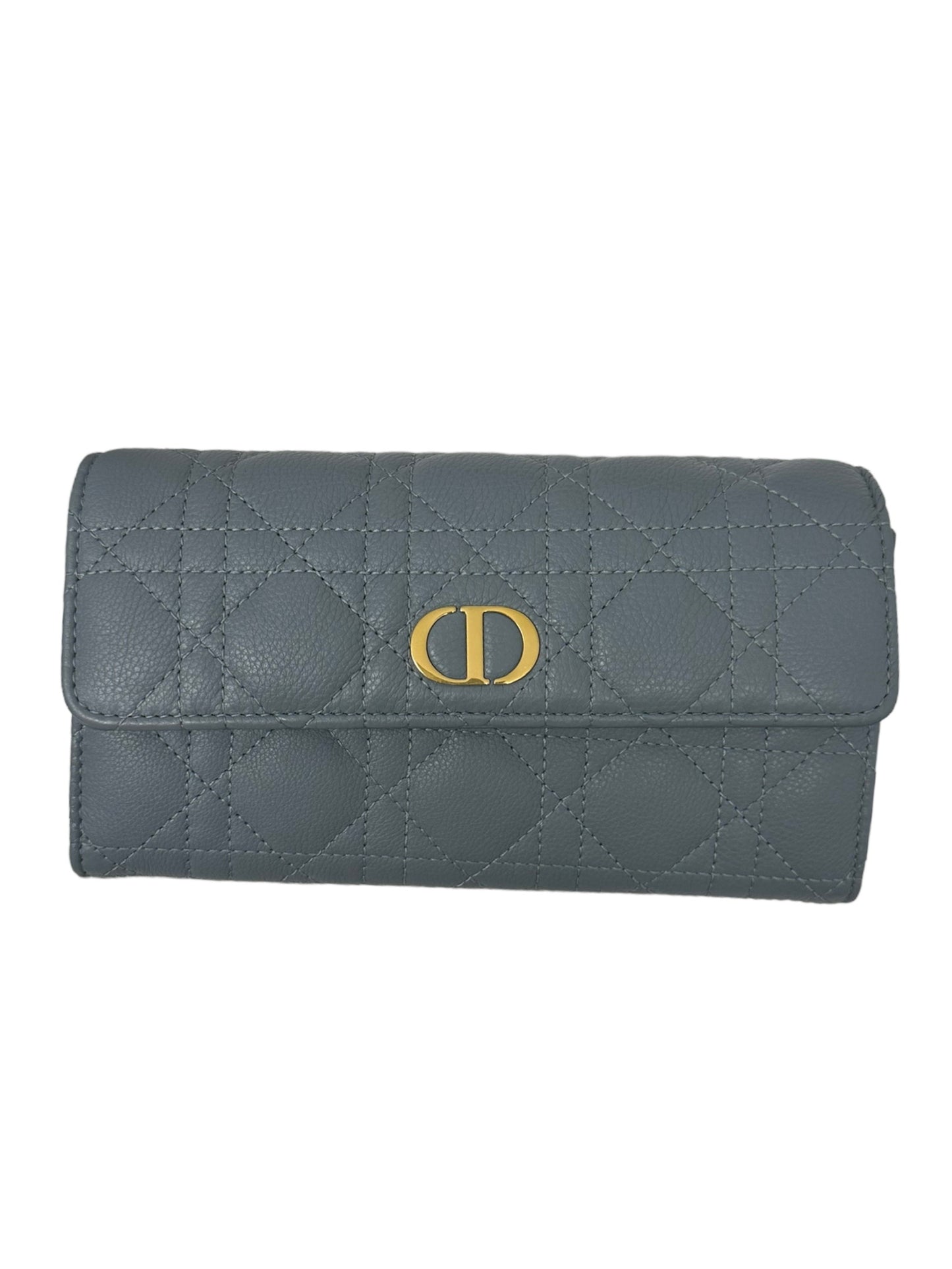 DIOR - Cloud Blue Supple Cannage Calfskin Caro Wallet