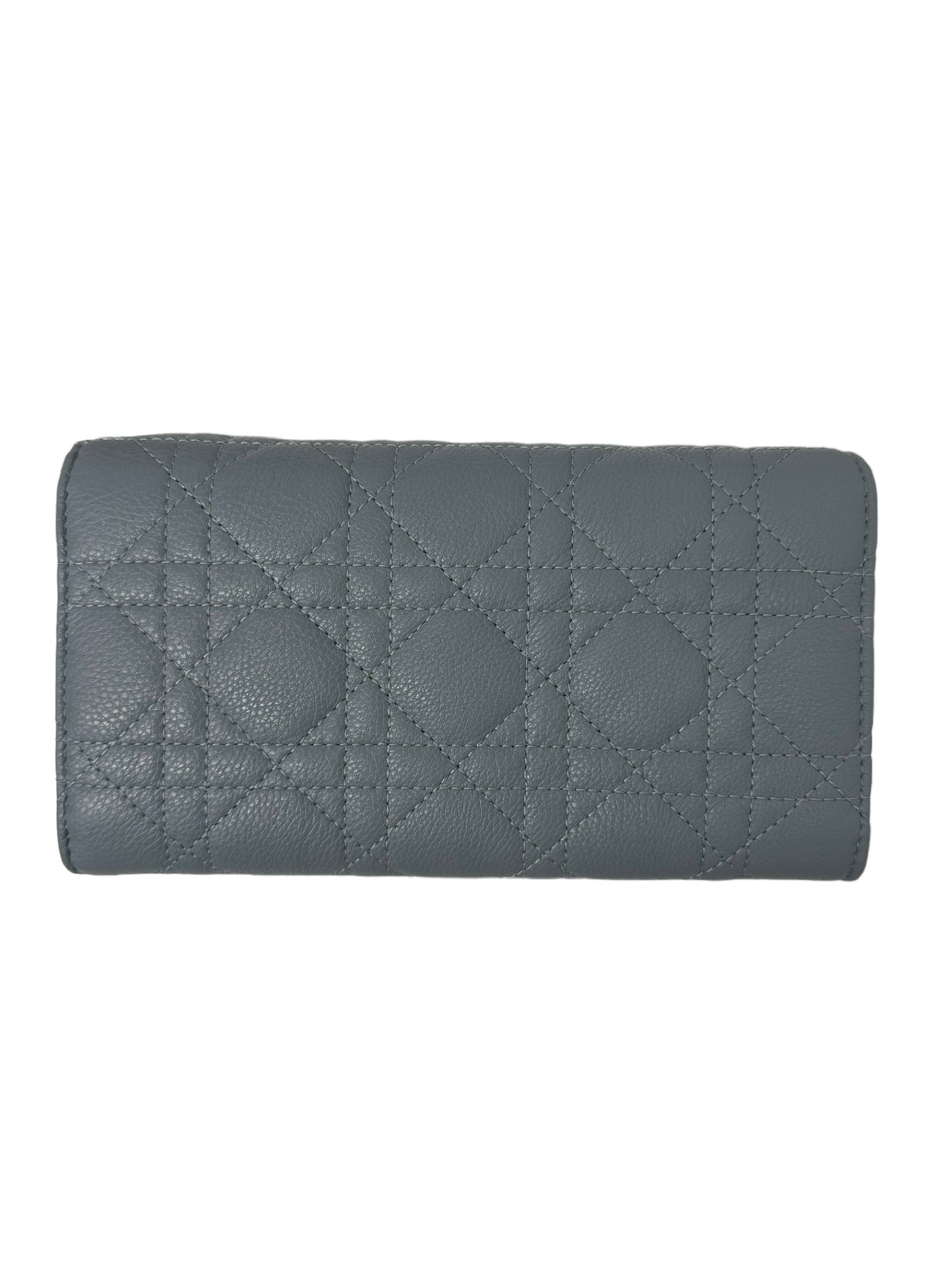 DIOR - Cloud Blue Supple Cannage Calfskin Caro Wallet