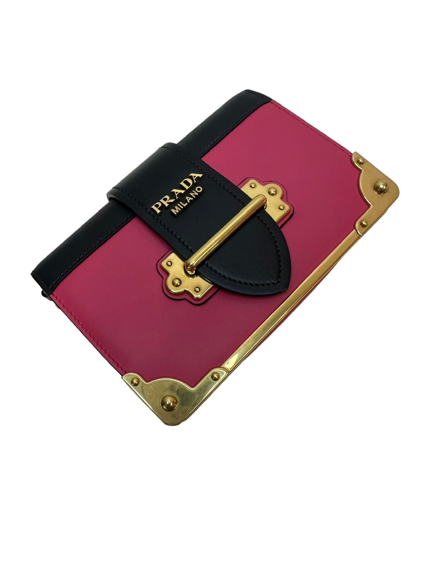 PRADA - Cahier Crossbody Bag City Calf and Saffiano Small