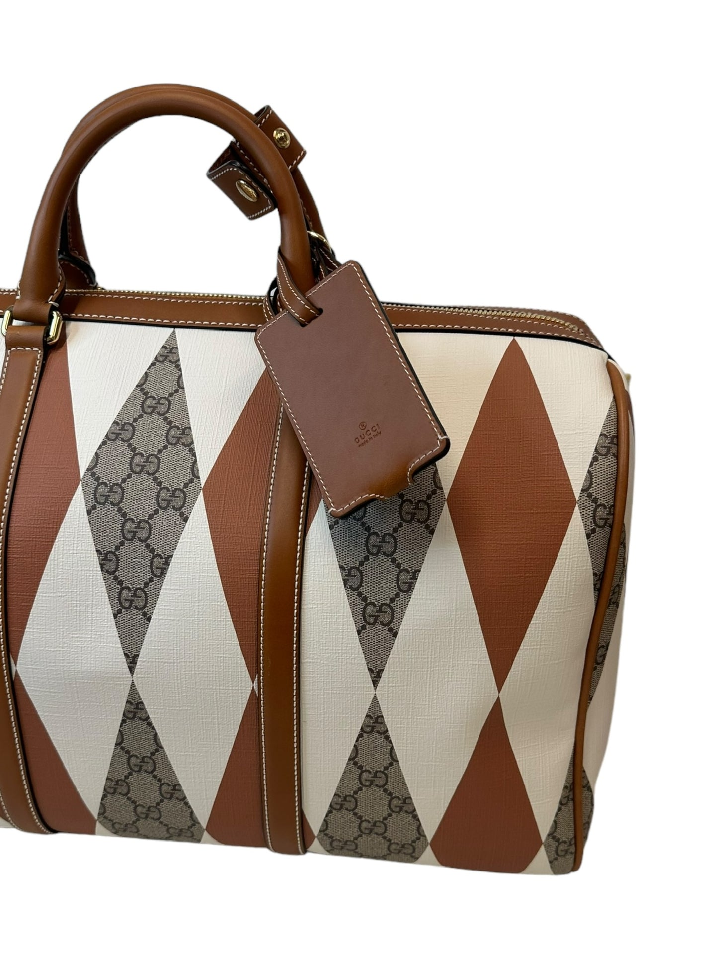 GUCCI - Brown GG Supreme Canvas Large Rhombus Duffle