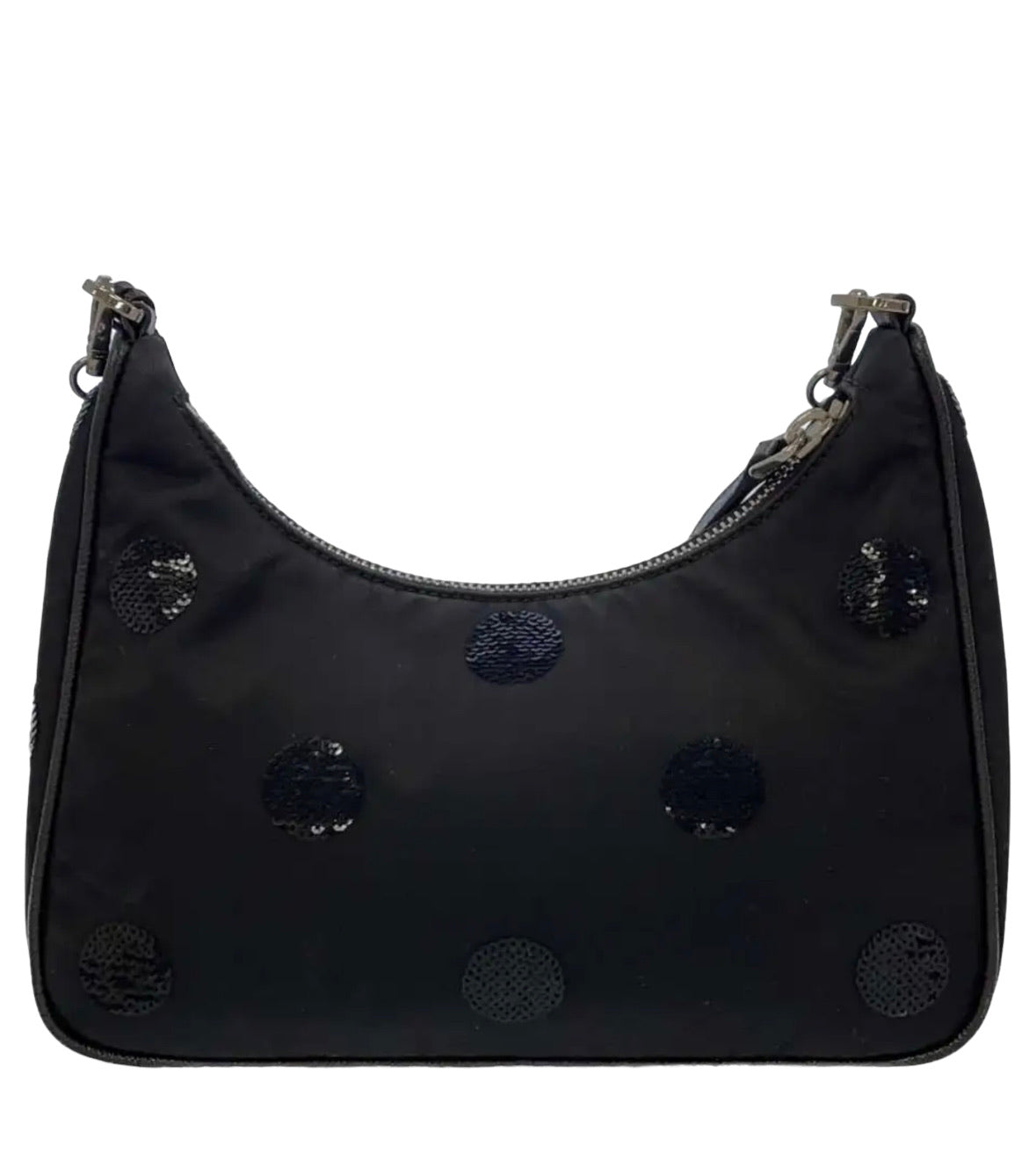PRADA - Re-edition Handbag Black Re-Nylon Polka Dots