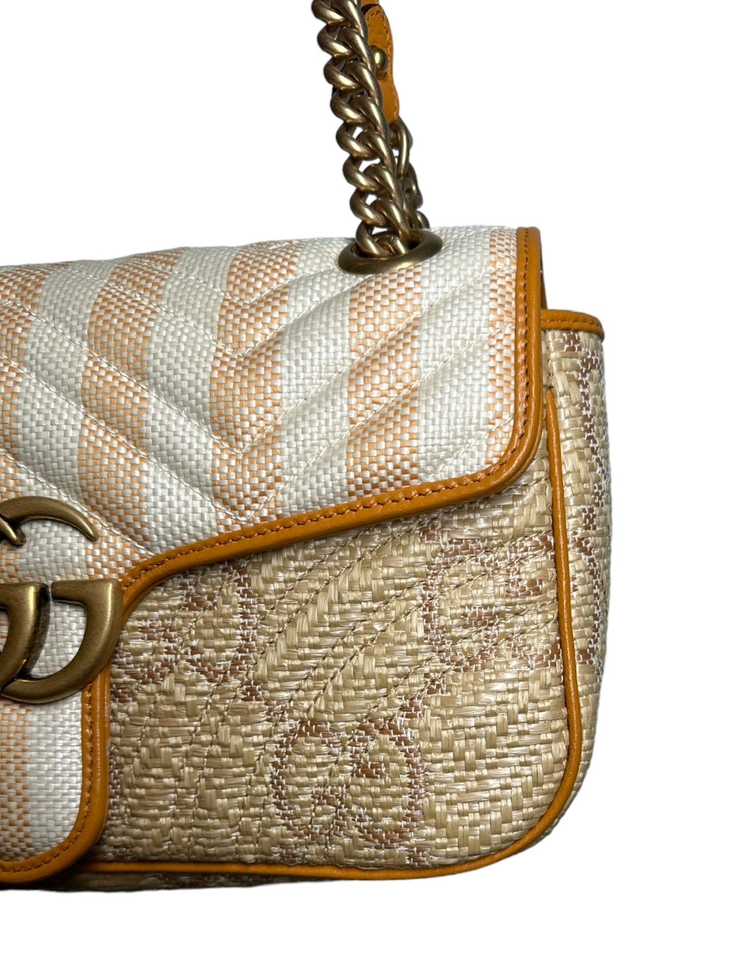 GUCCI - GG Marmont Raffia Shoulder Bag