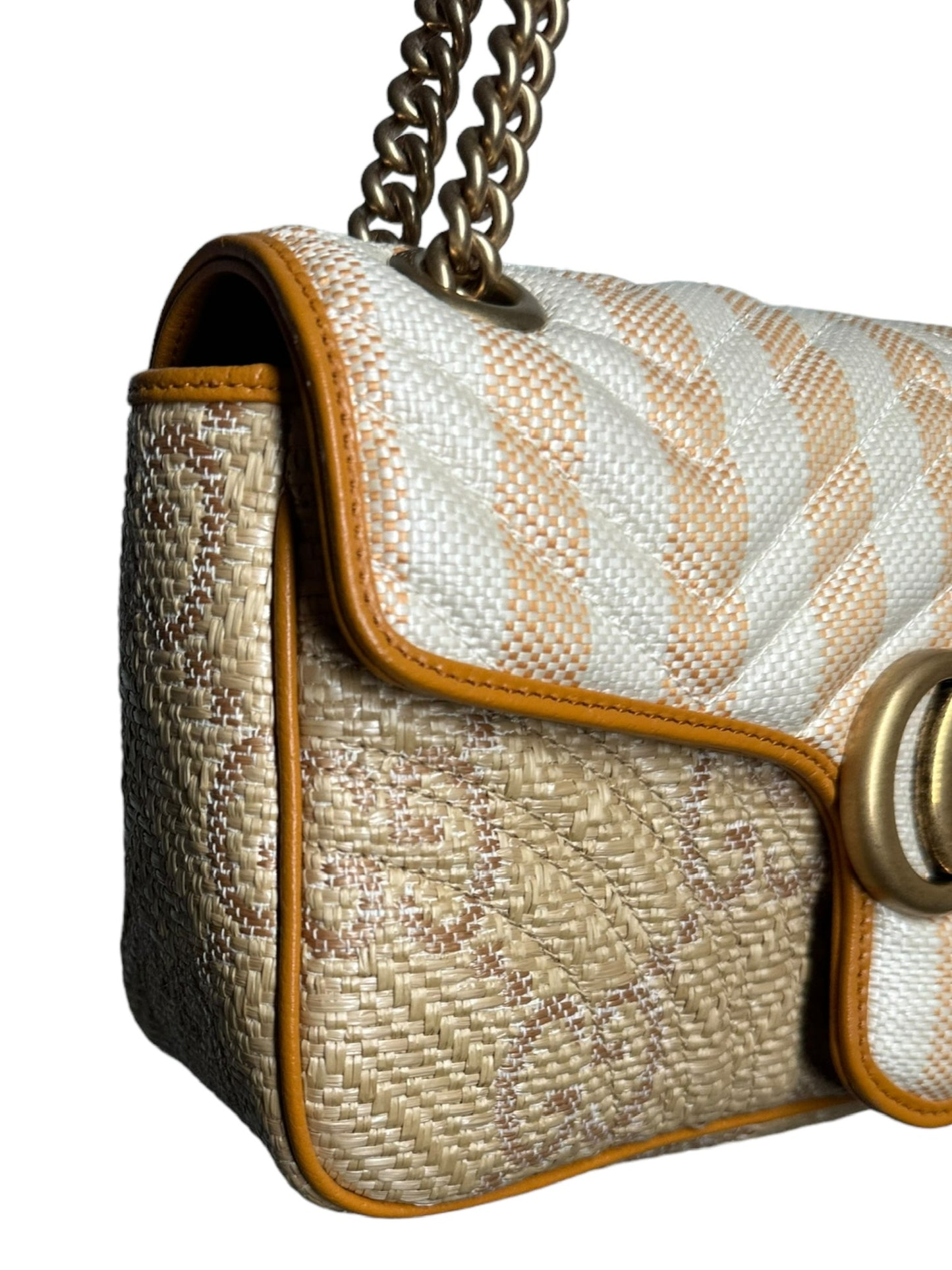 GUCCI - GG Marmont Raffia Shoulder Bag
