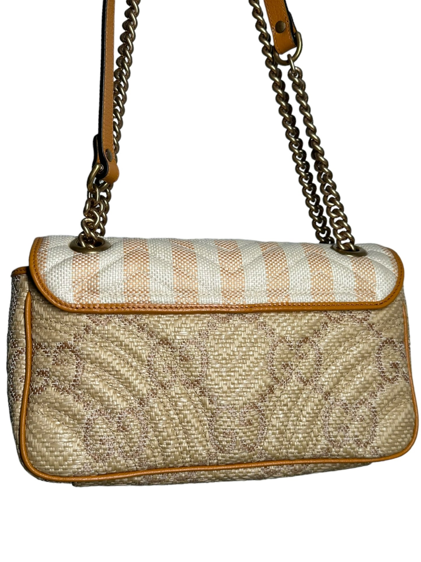 GUCCI - GG Marmont Raffia Shoulder Bag