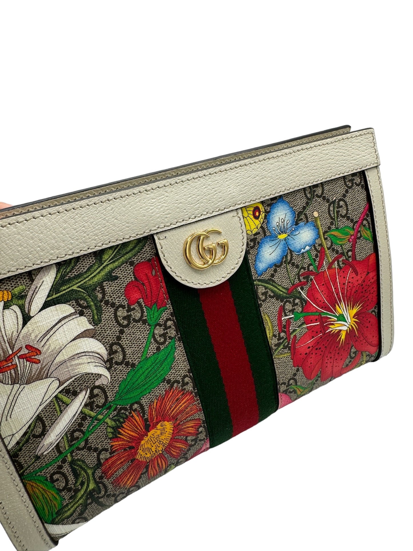 GUCCI - Ophidia Chain Shoulder Bag Flora GG Coated Canvas