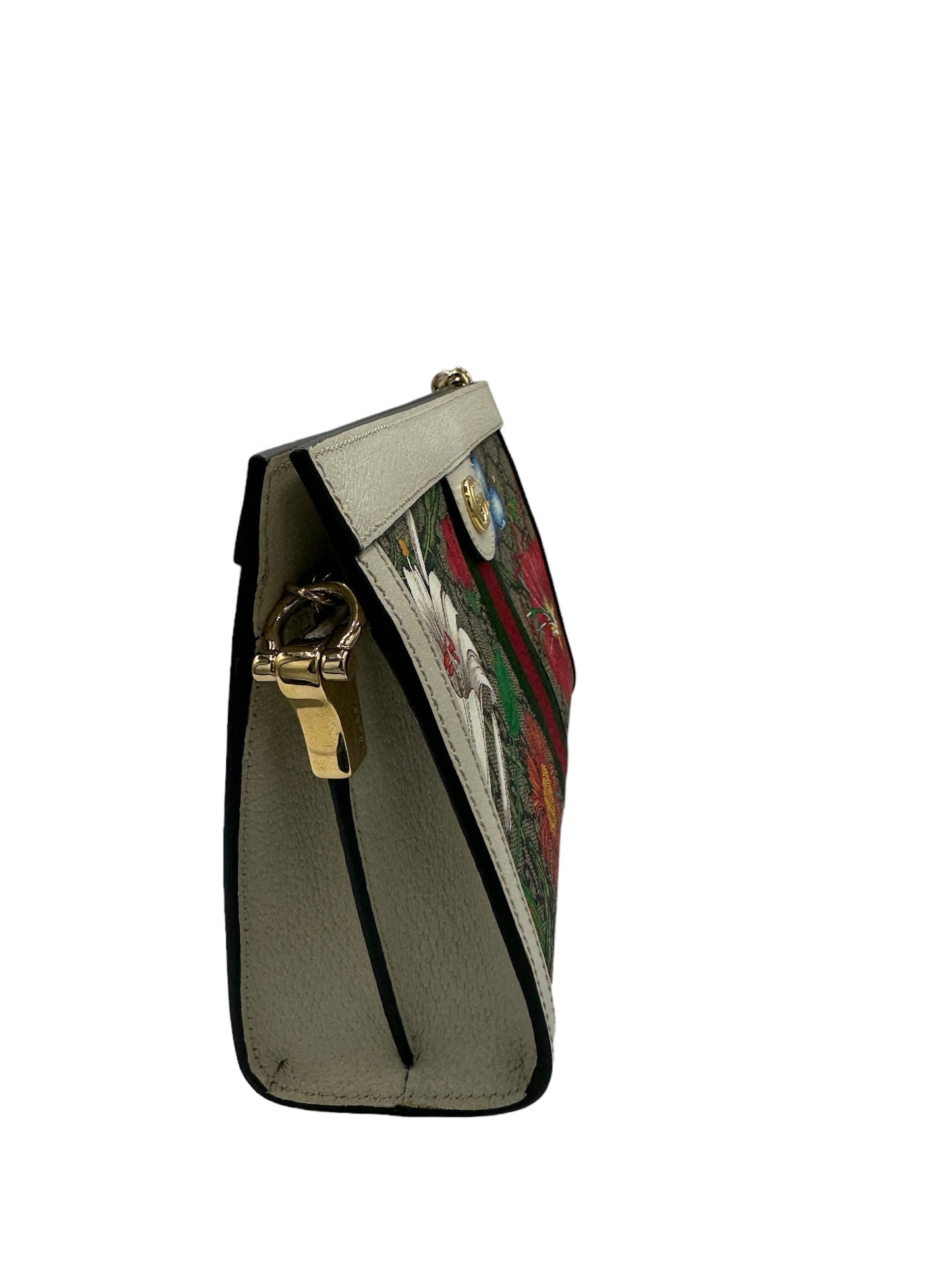 GUCCI - Ophidia Chain Shoulder Bag Flora GG Coated Canvas