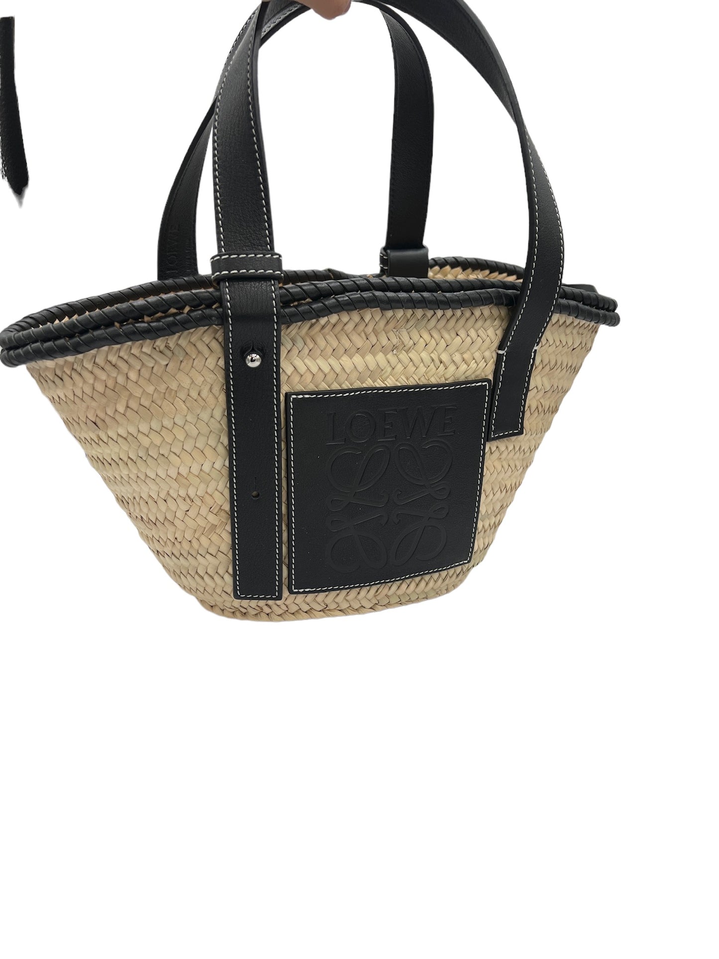 LOEWE - Straw Leather Basket Tote Bag