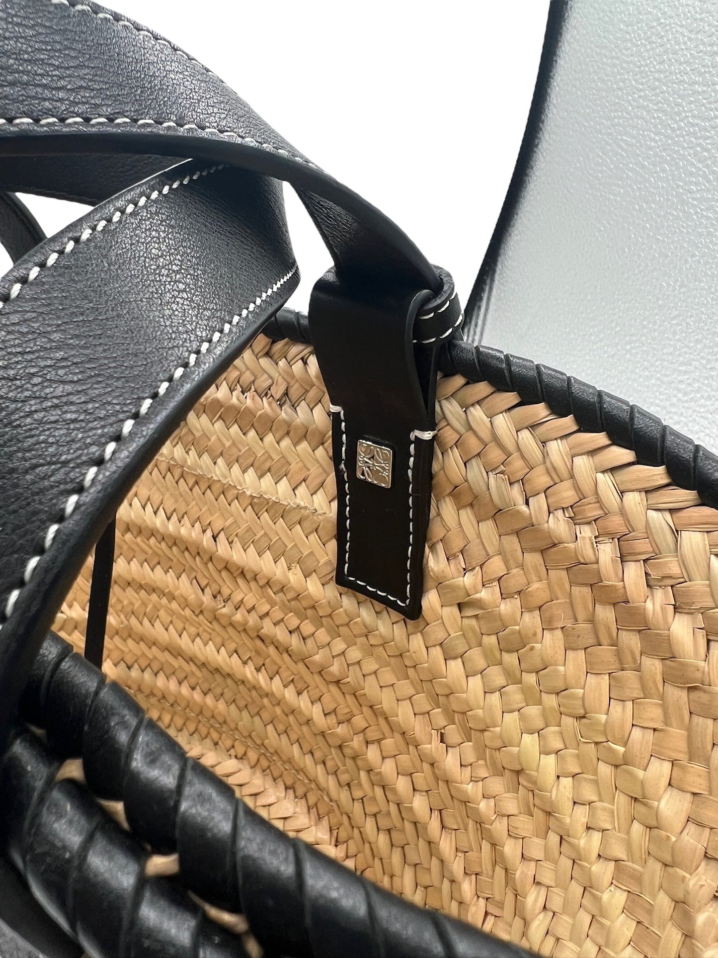 LOEWE - Straw Leather Basket Tote Bag