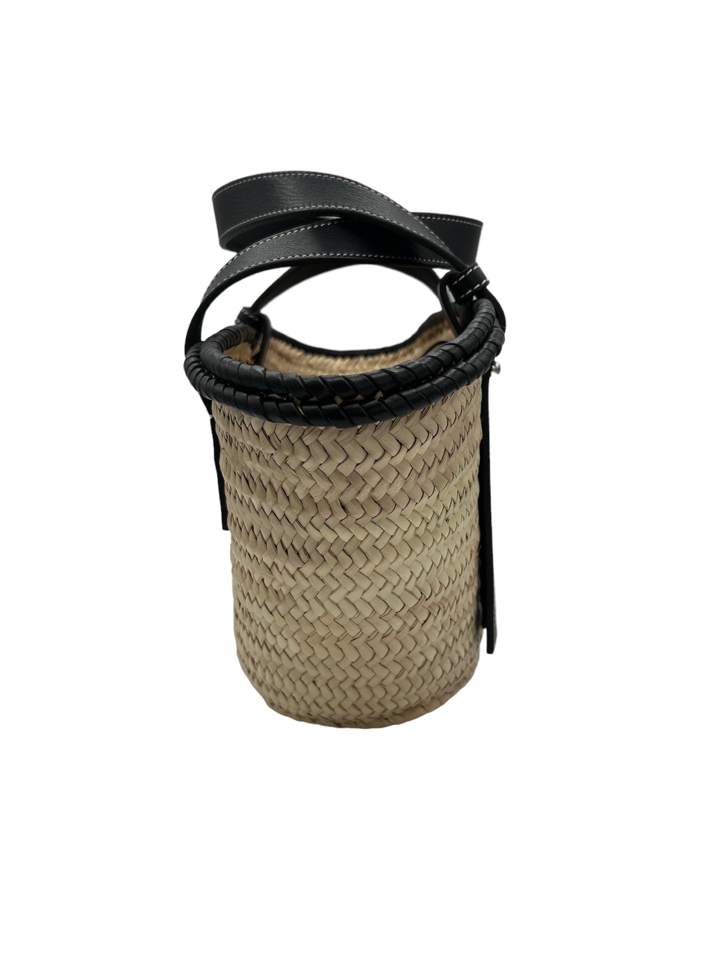 LOEWE - Straw Leather Basket Tote Bag