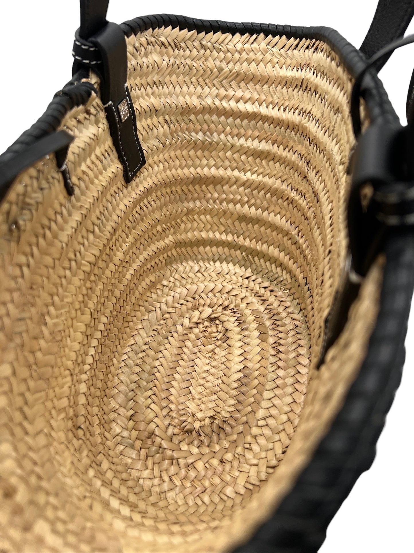 LOEWE - Straw Leather Basket Tote Bag