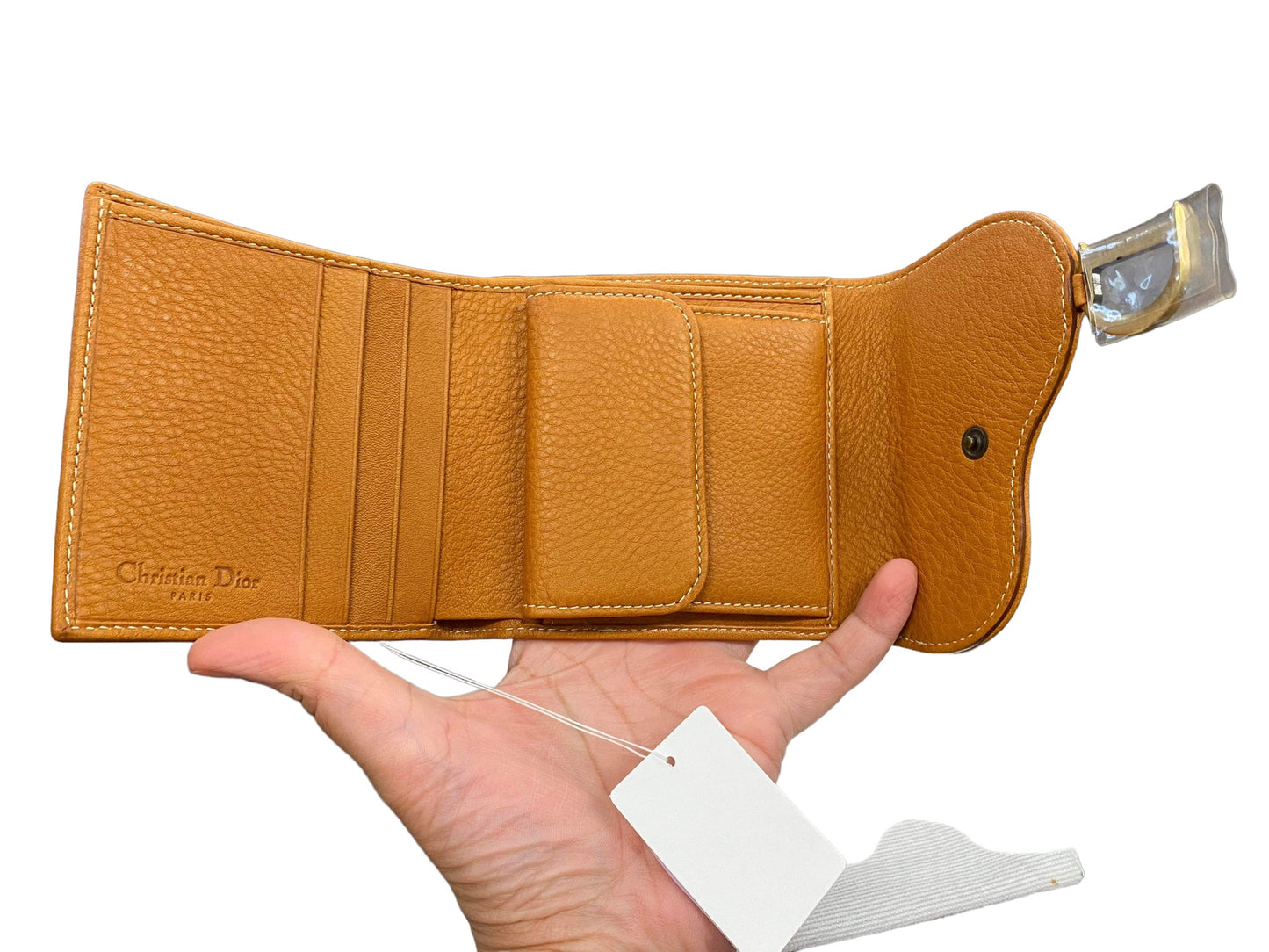 DIOR - Calfskin Saddle Wallet Light Brown