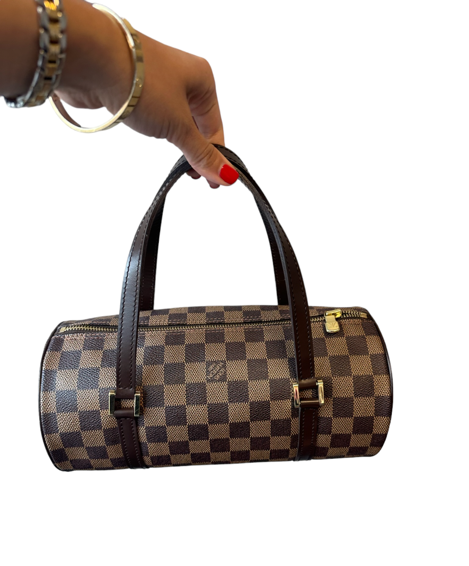 Louis Vuitton Papillon Handbag Damier 26 Brown 218090161