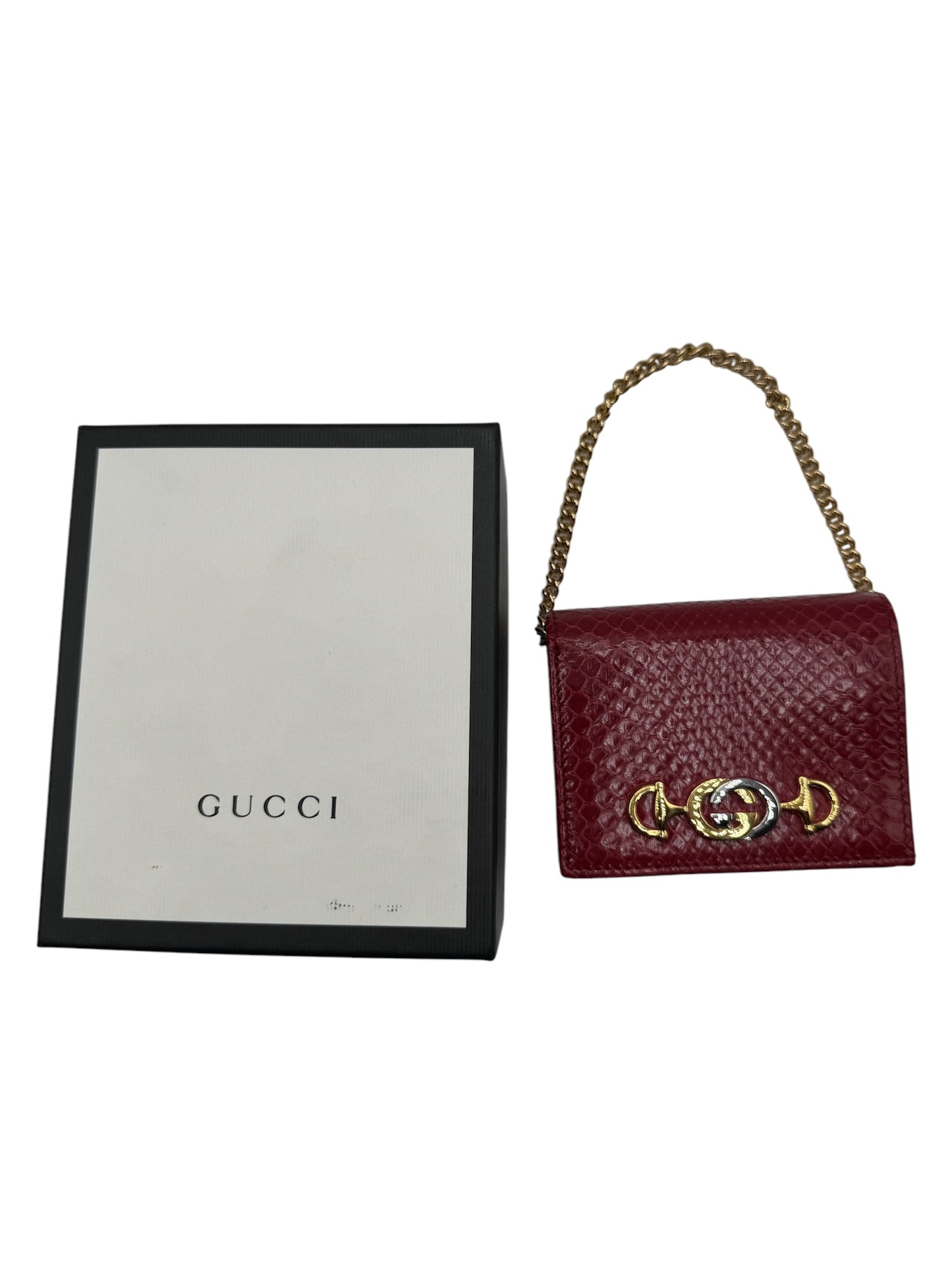 Estuche para tarjetas con solapa Zumi GG Red Python de segunda mano