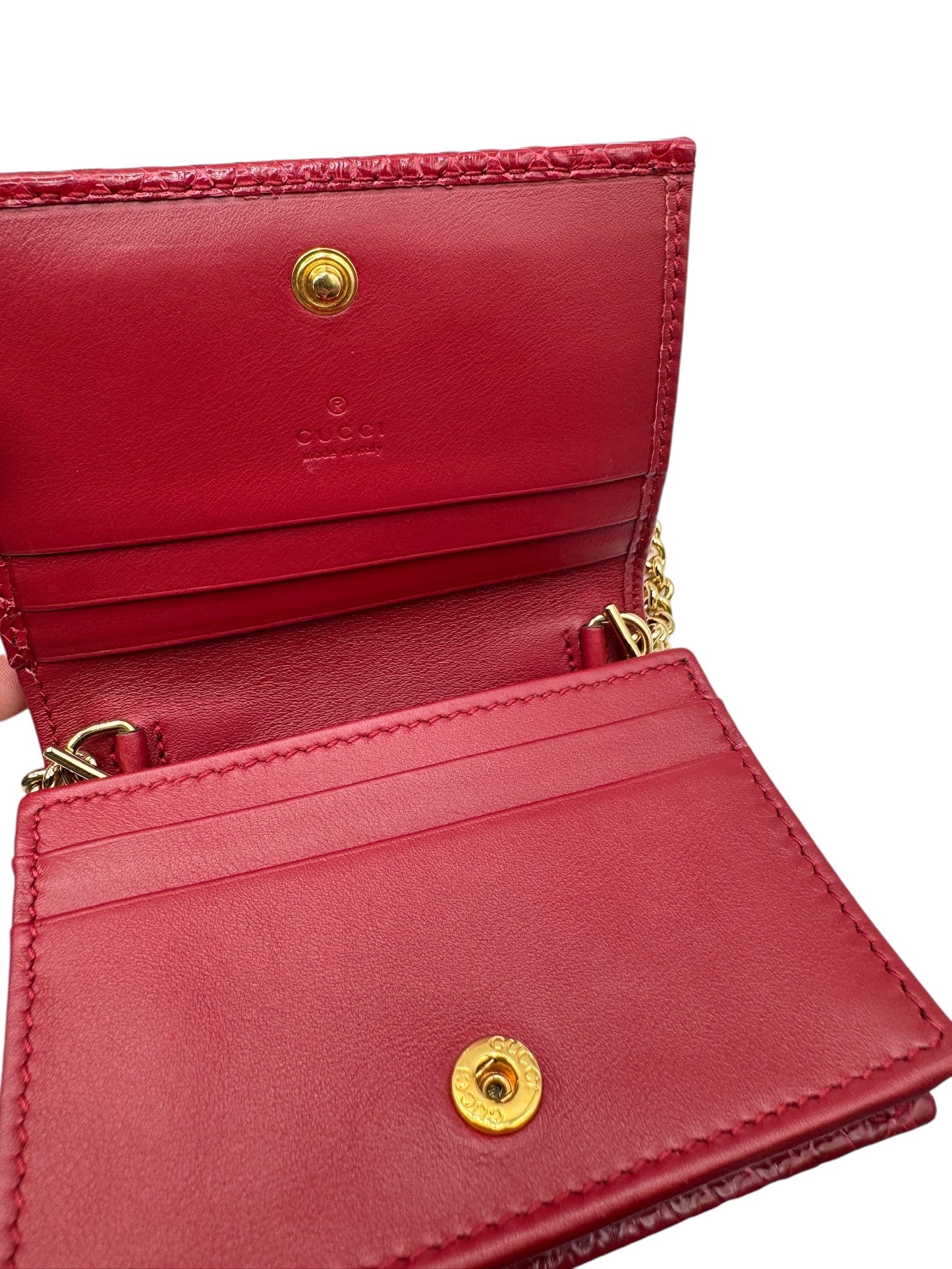 Estuche para tarjetas con solapa Zumi GG Red Python de segunda mano